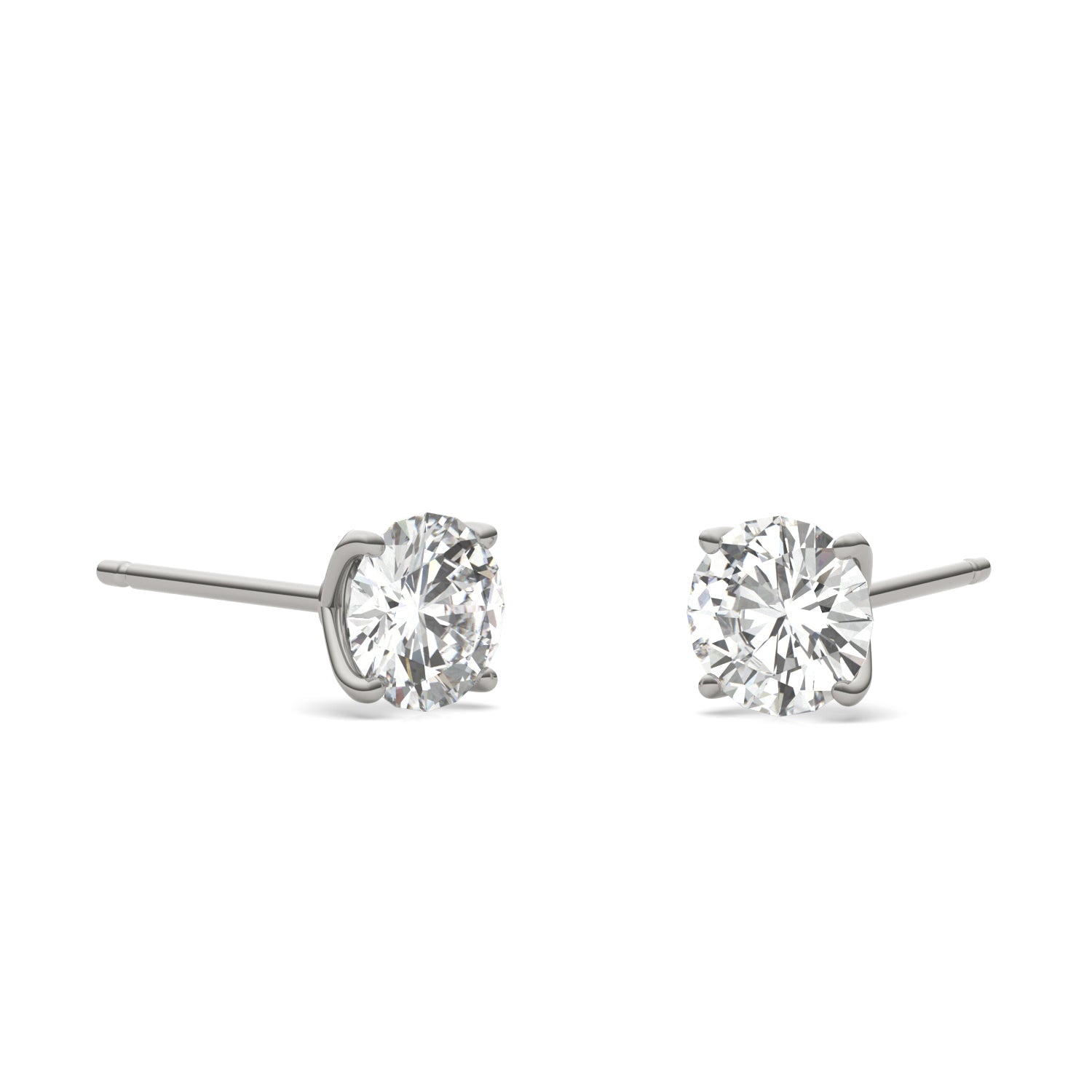 1.00 CTW DEW Round Forever One™ Moissanite Four Prong Martini Stud Earrings