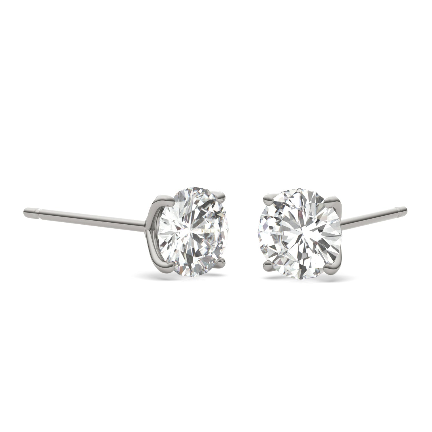 1.60 CTW DEW Round Forever One™ Moissanite Four Prong Martini Stud Earrings
