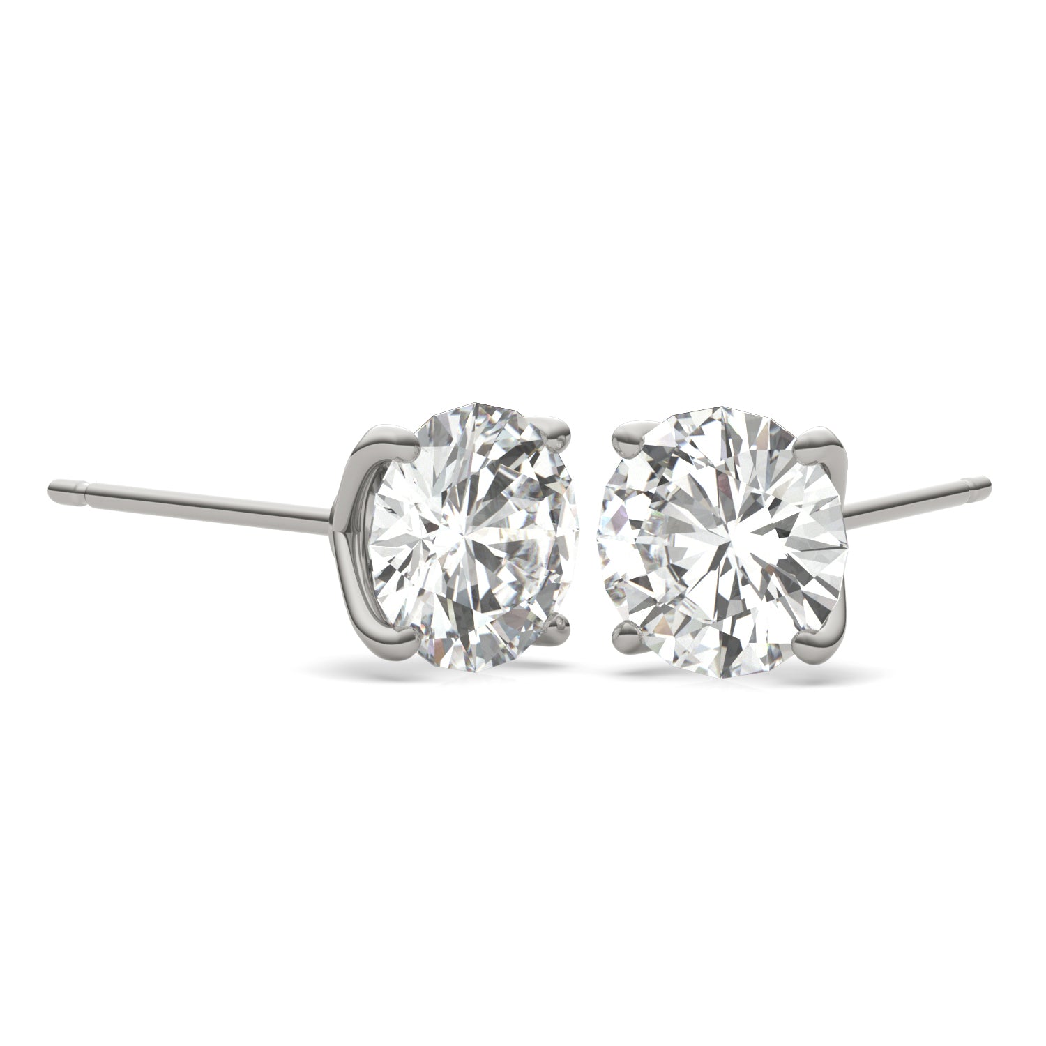 3.80 CTW DEW Round Forever One™ Moissanite Four Prong Martini Stud Earrings