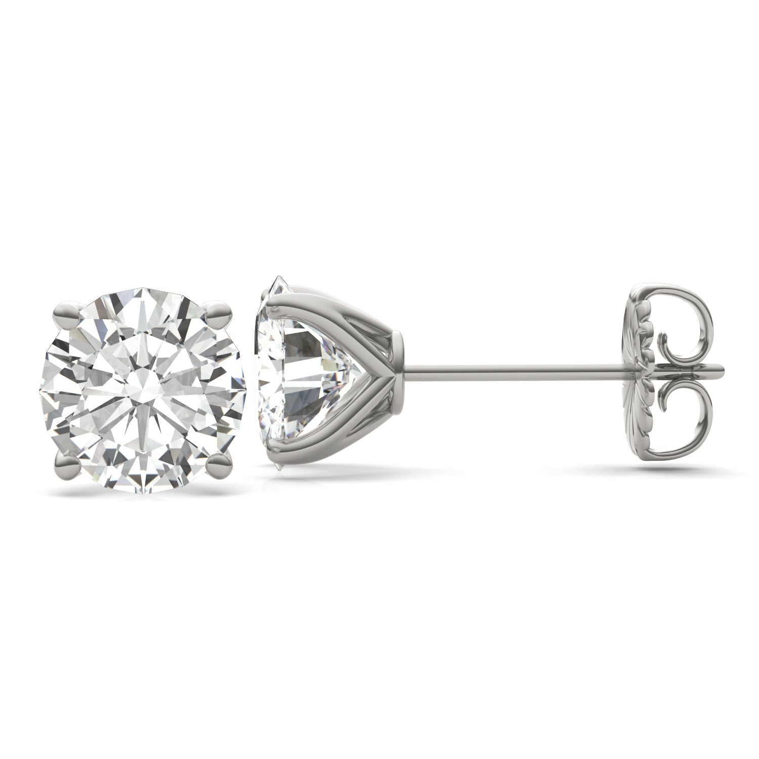 7.20 CTW DEW Round Forever One™ Moissanite Four Prong Martini Stud Earrings