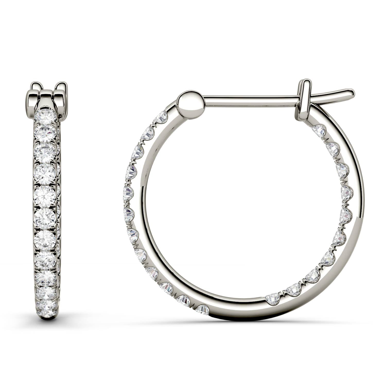 0.44 CTW DEW Round Forever One™ Moissanite Hoop Earrings