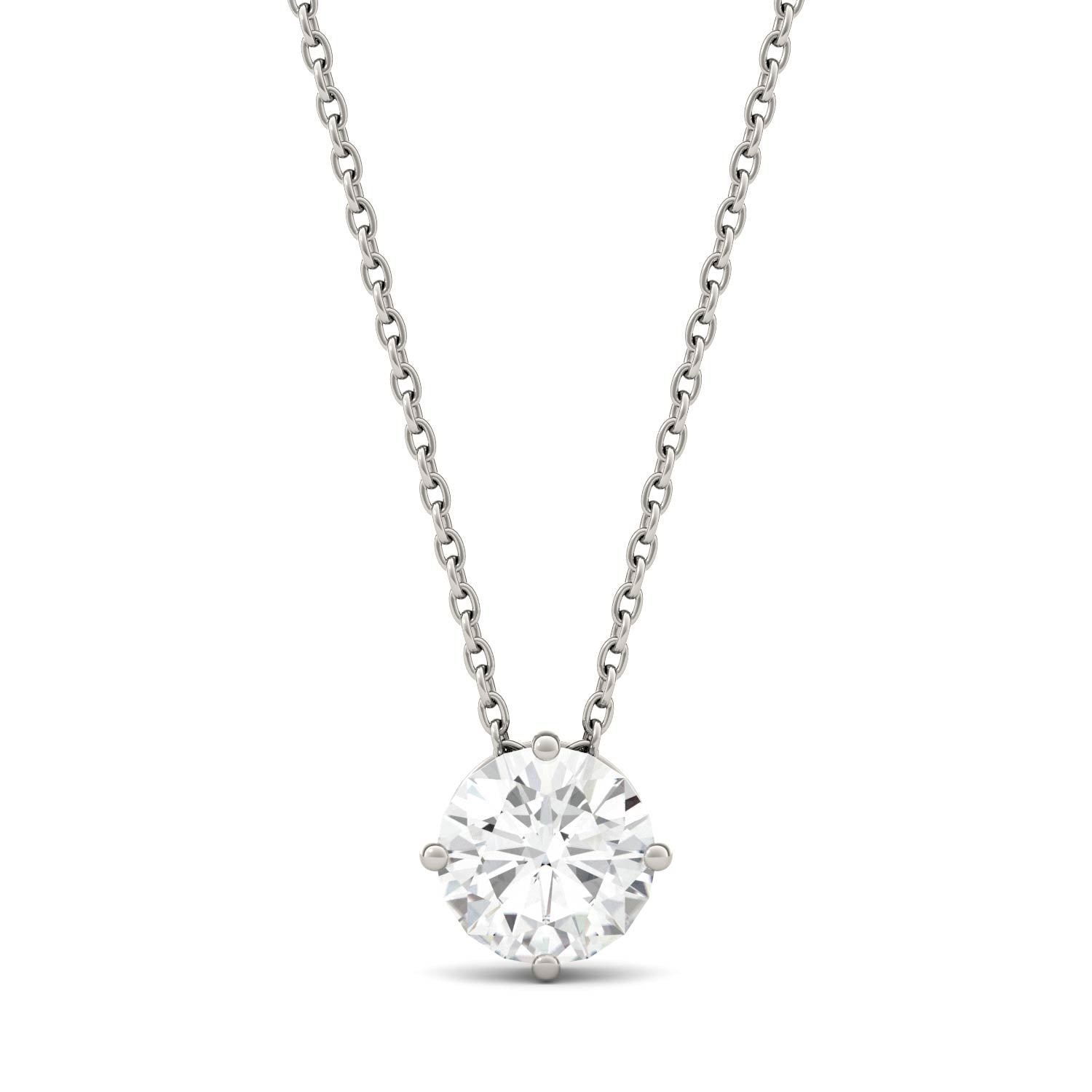 1.04 CTW DEW Round Forever One™ Moissanite Solitaire Pendant Necklace