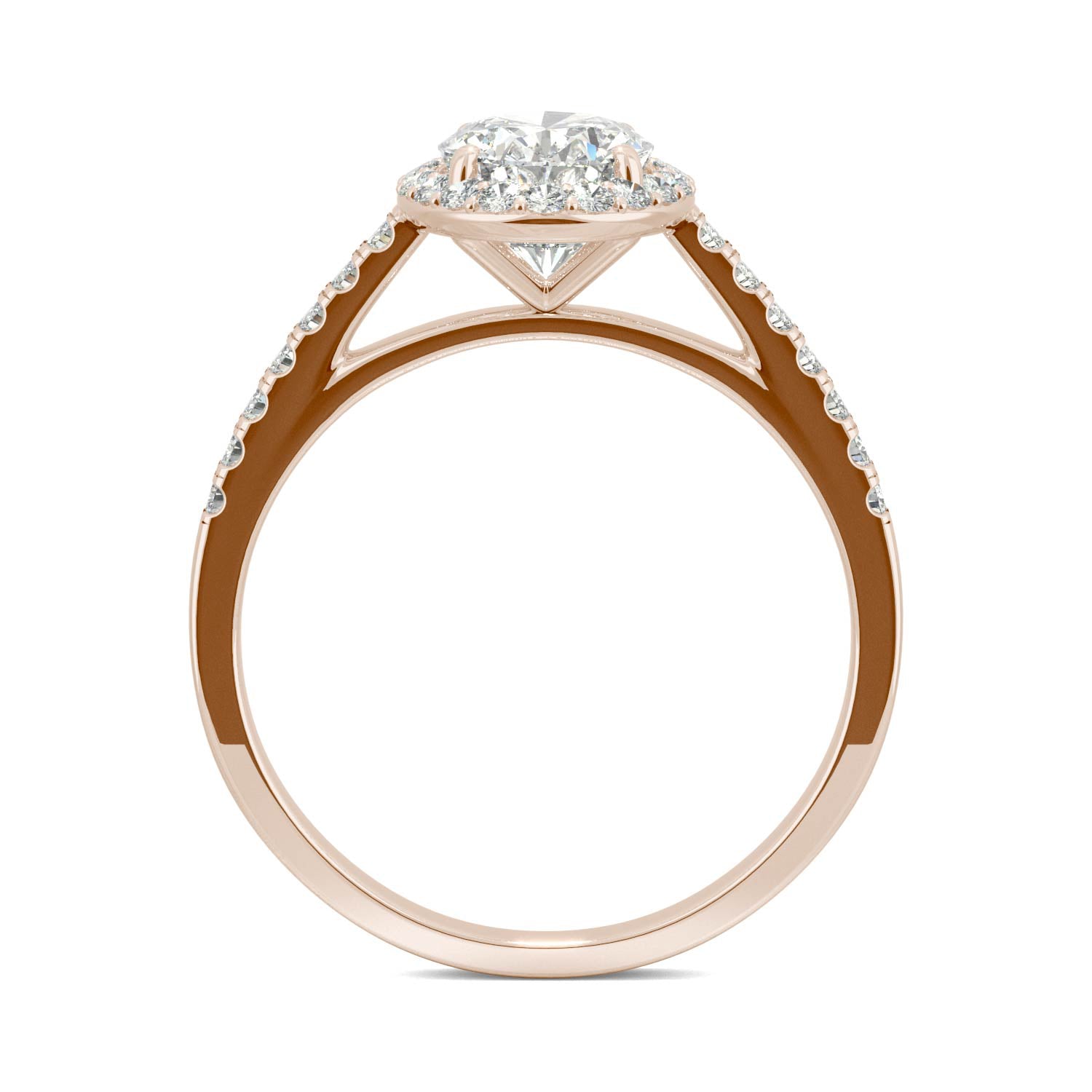 1.77 CTW DEW Oval Forever One™ Moissanite Halo with Side Accents Engagement Ring