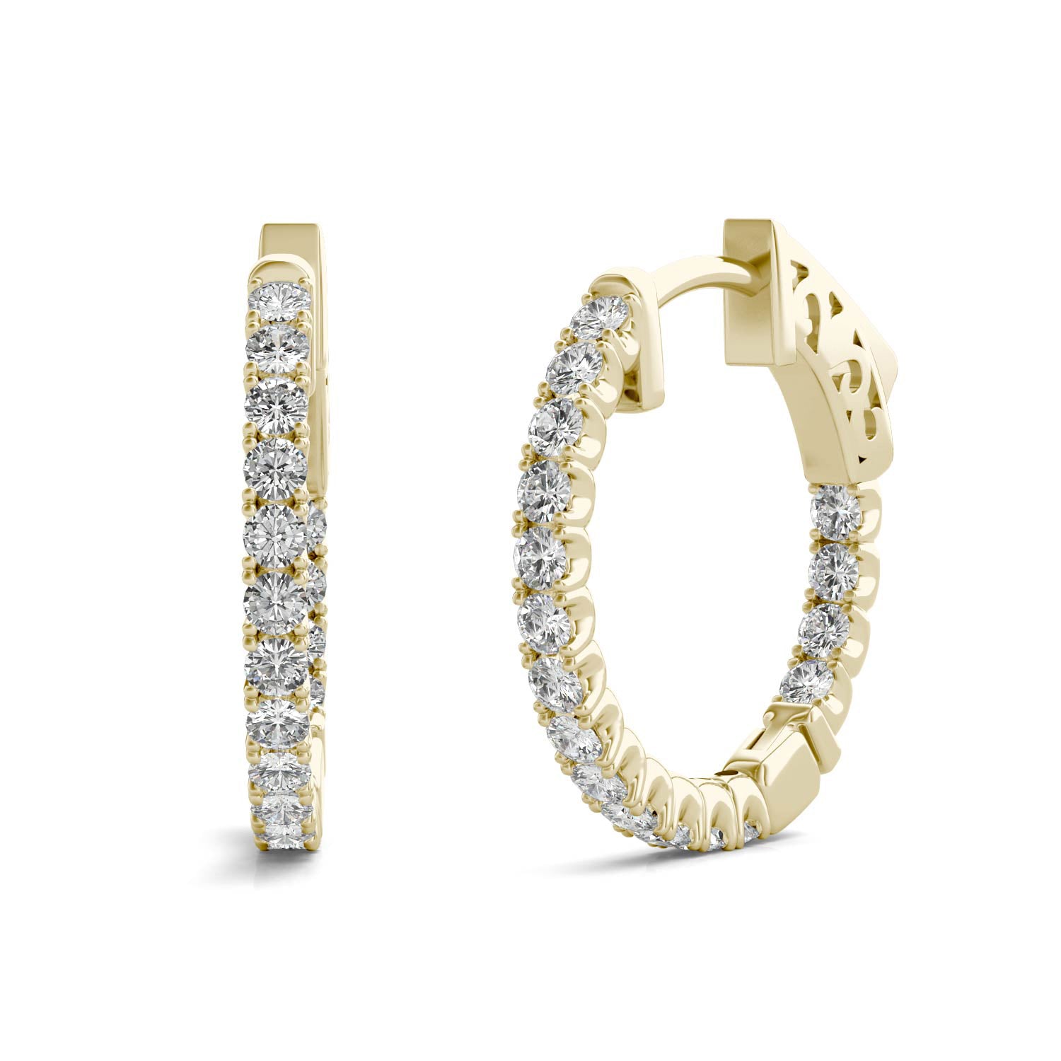 0.68 CTW DEW Round Forever One™ Moissanite Hoop Earrings