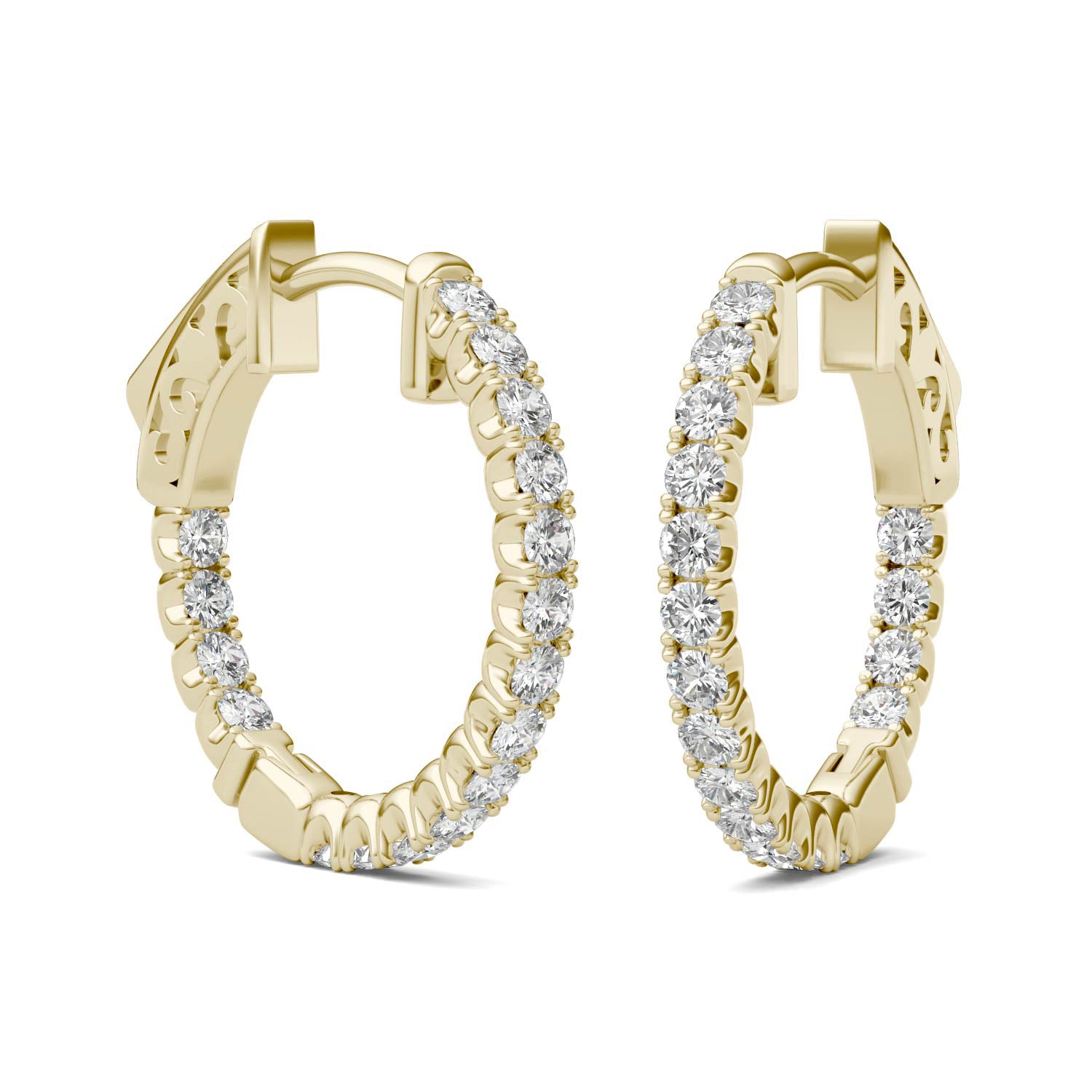 0.68 CTW DEW Round Forever One™ Moissanite Hoop Earrings