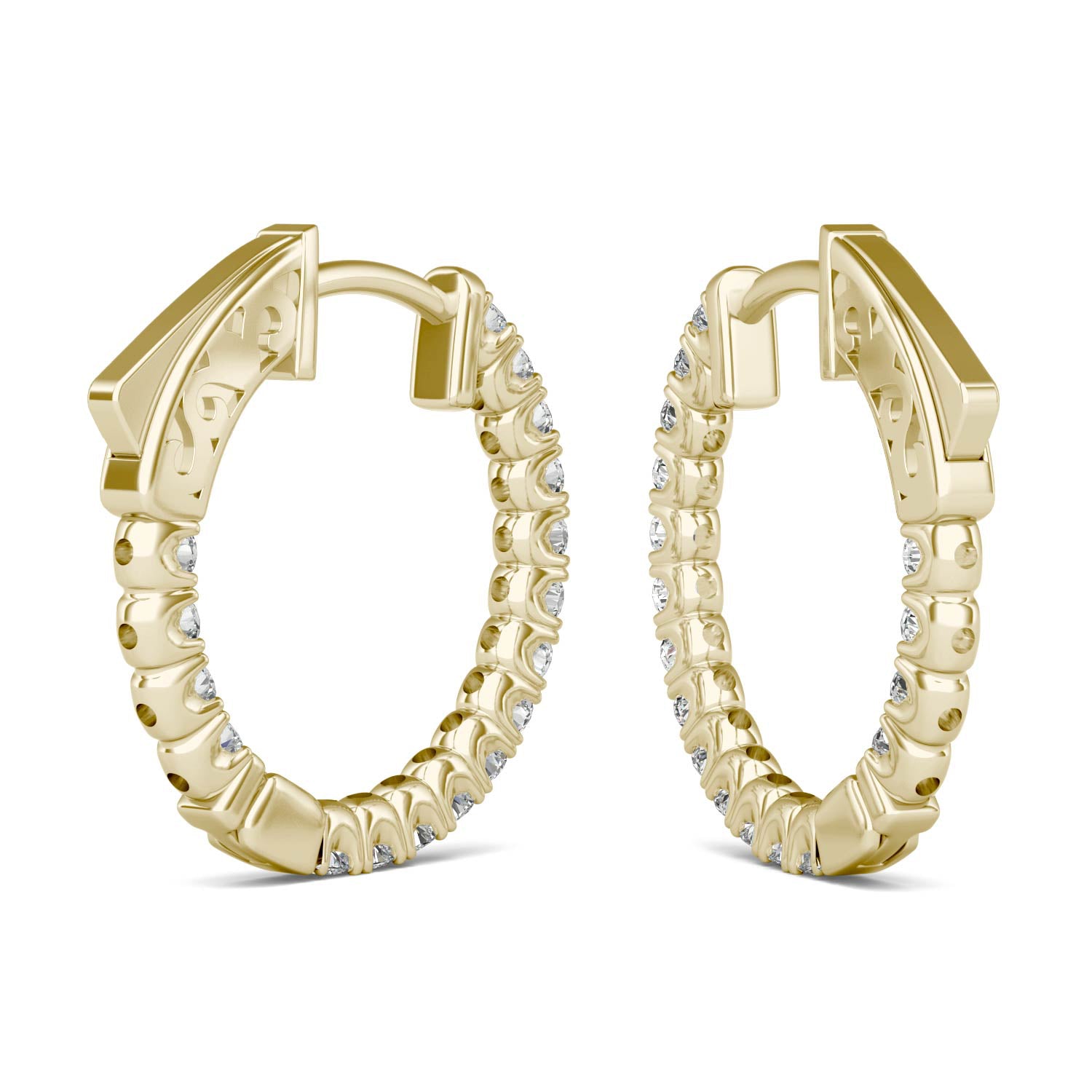 0.68 CTW DEW Round Forever One™ Moissanite Hoop Earrings