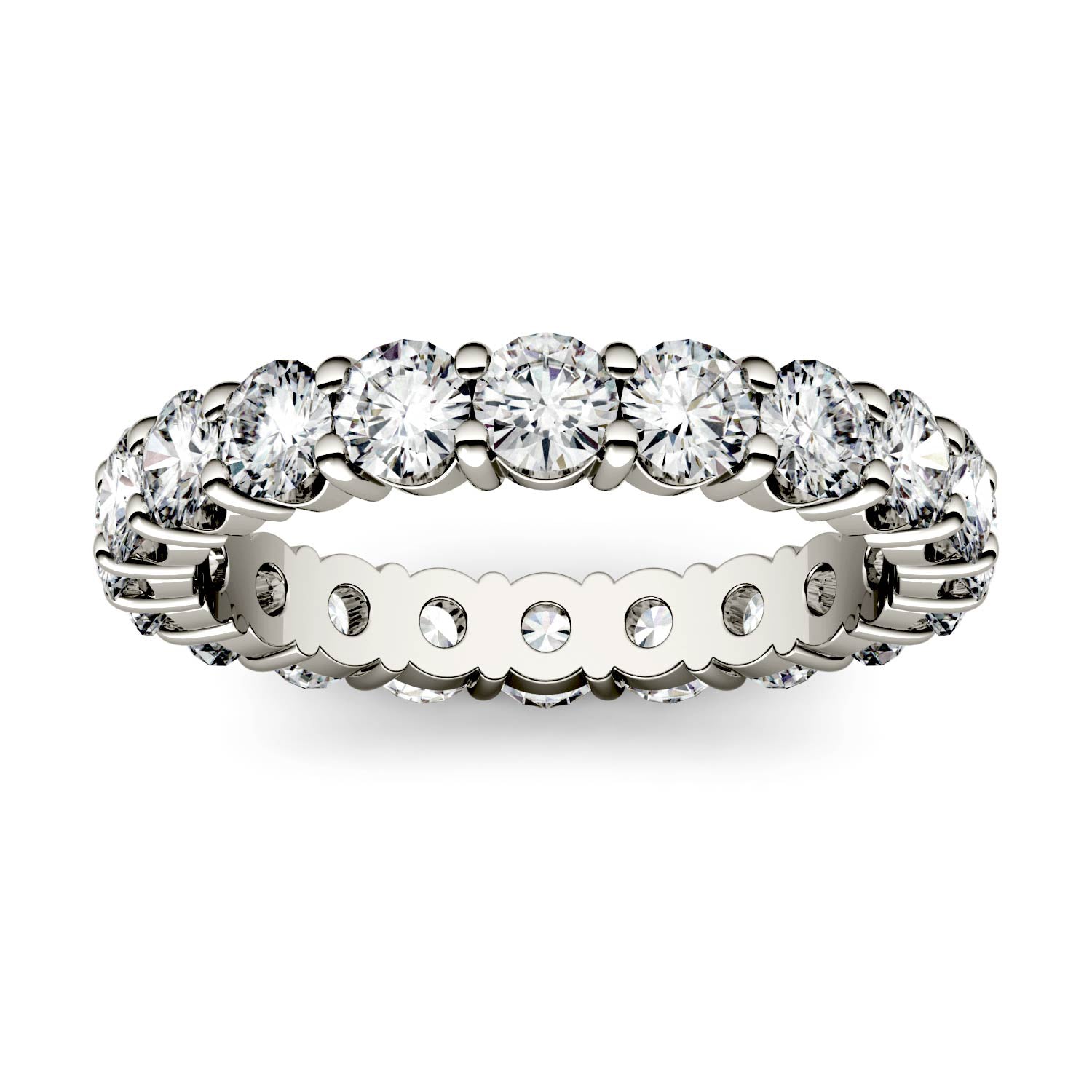 2.10 CTW DEW Round Forever One Moissanite Shared Prong Eternity Band Ring