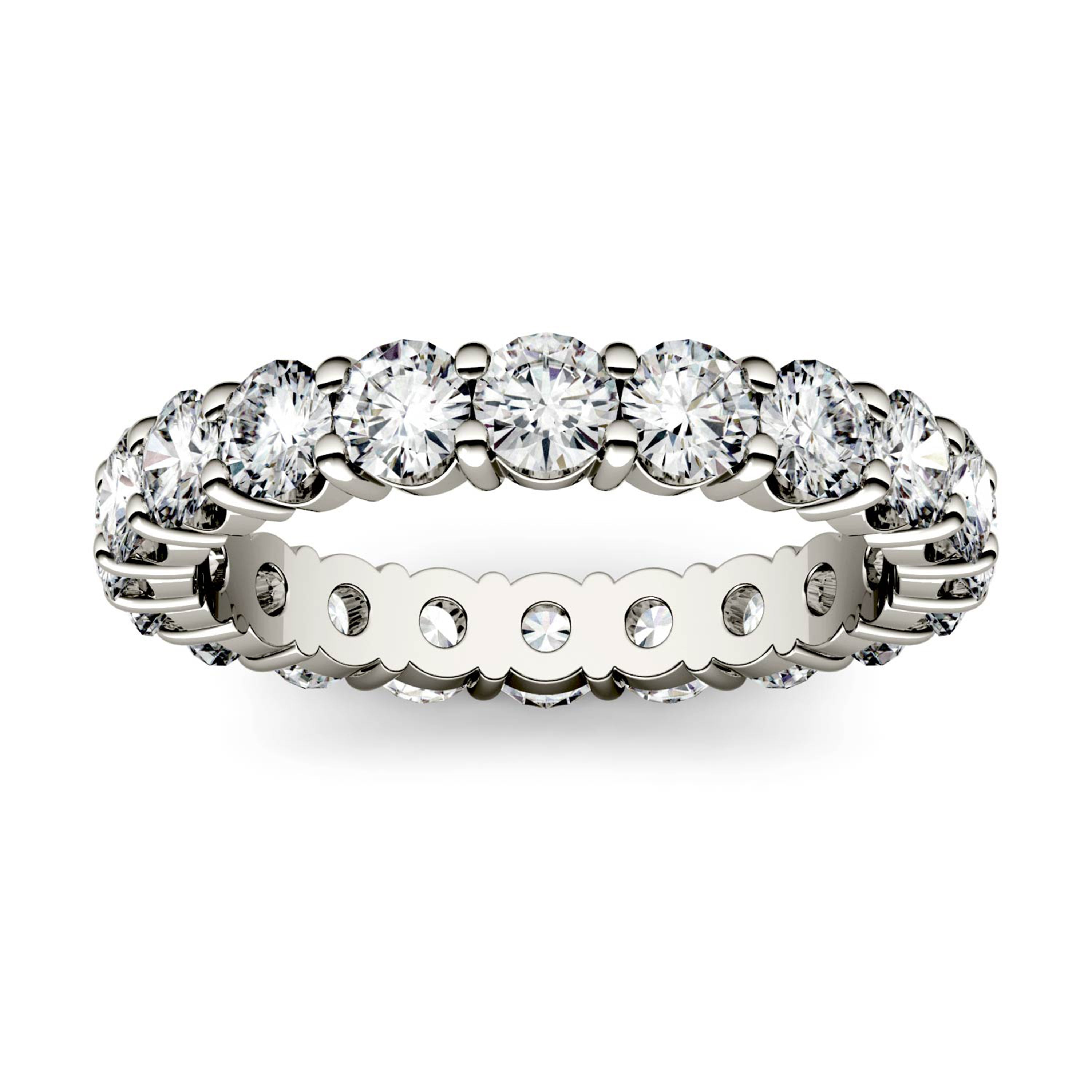 2.10 CTW DEW Round Forever One Moissanite Shared Prong Eternity Band Ring