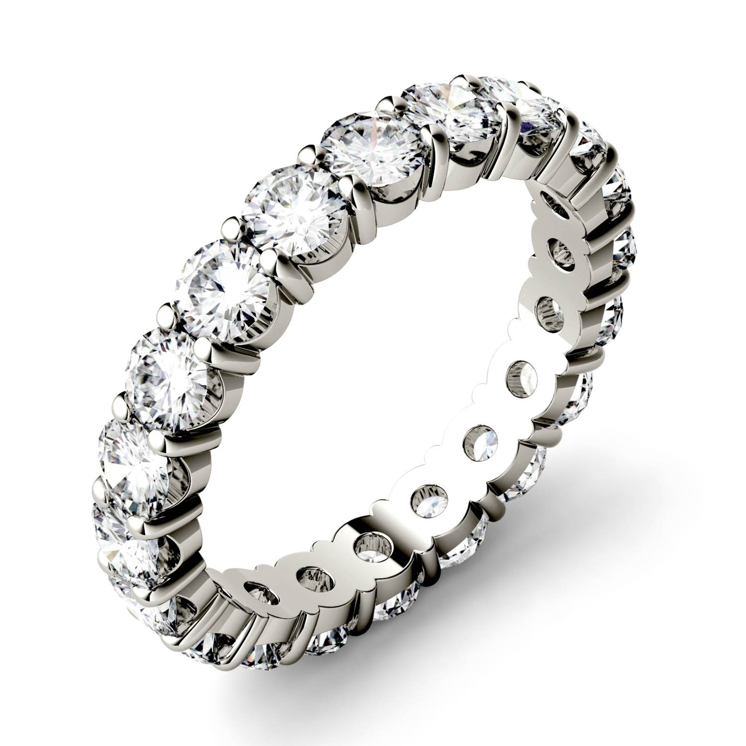 2.10 CTW DEW Round Forever One Moissanite Shared Prong Eternity Band Ring
