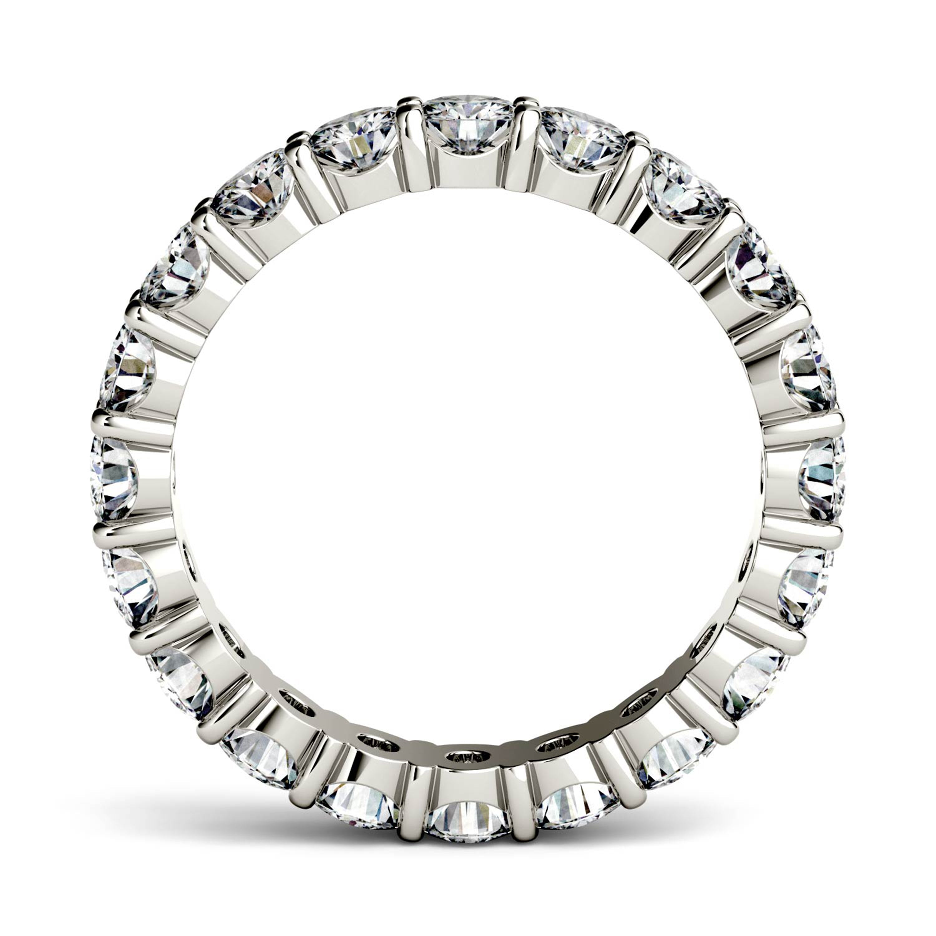 2.10 CTW DEW Round Forever One Moissanite Shared Prong Eternity Band Ring