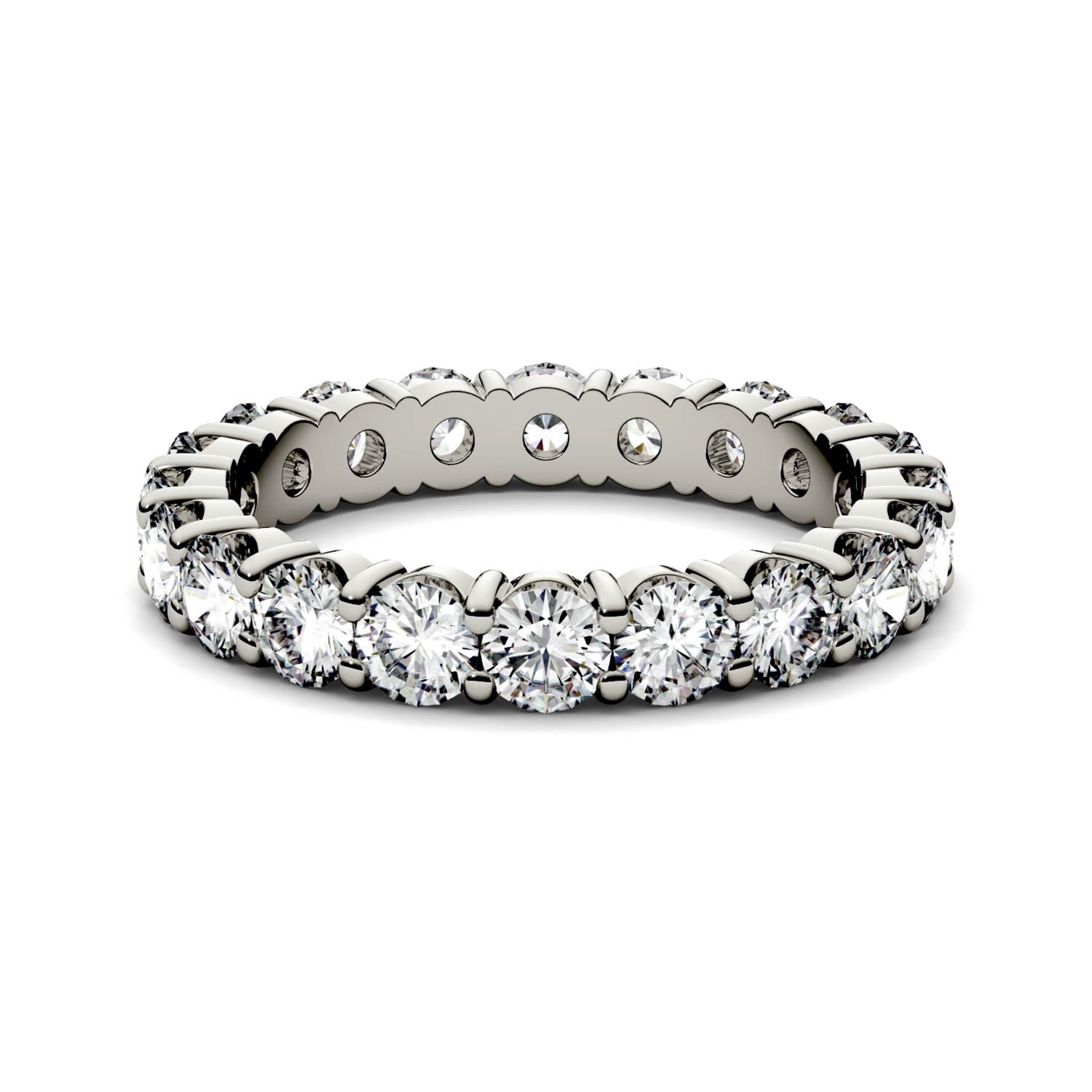 2.10 CTW DEW Round Forever One Moissanite Shared Prong Eternity Band Ring