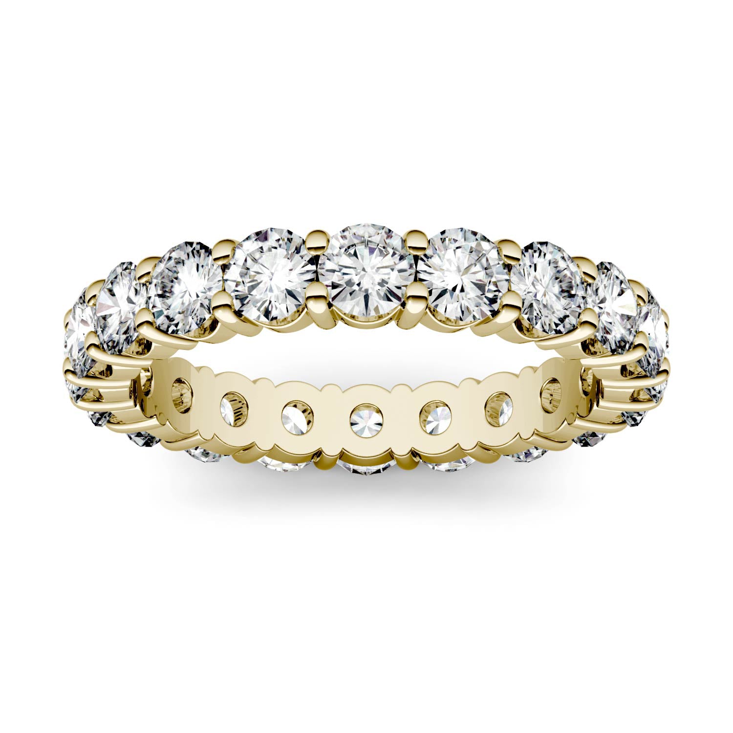 2.10 CTW DEW Round Forever One Moissanite Shared Prong Eternity Band Ring