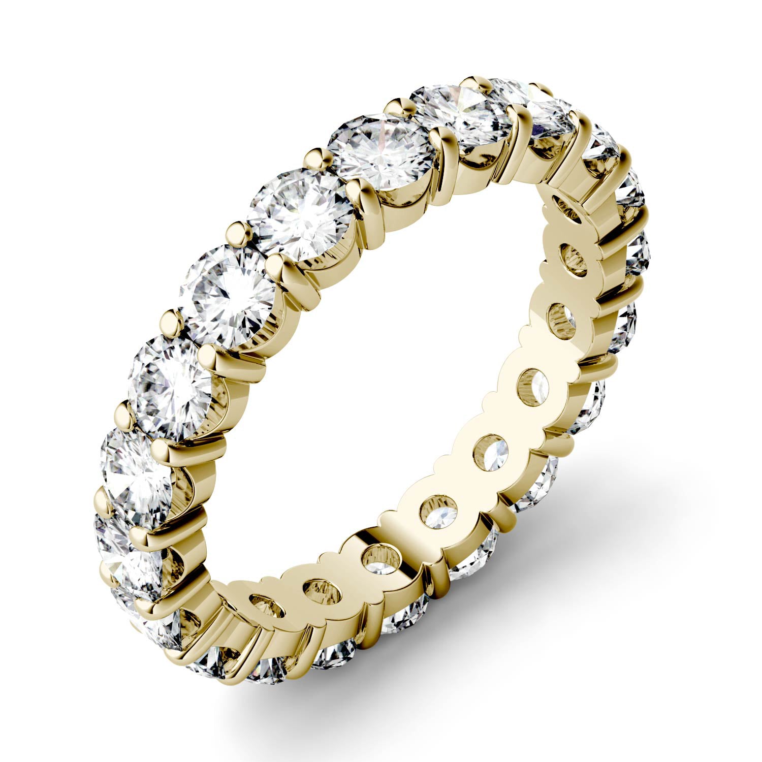 2.10 CTW DEW Round Forever One Moissanite Shared Prong Eternity Band Ring