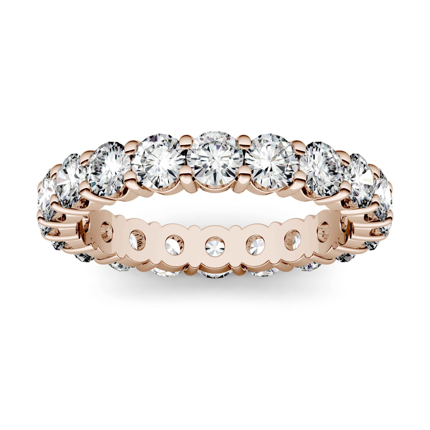 2.10 CTW DEW Round Forever One Moissanite Shared Prong Eternity Band Ring