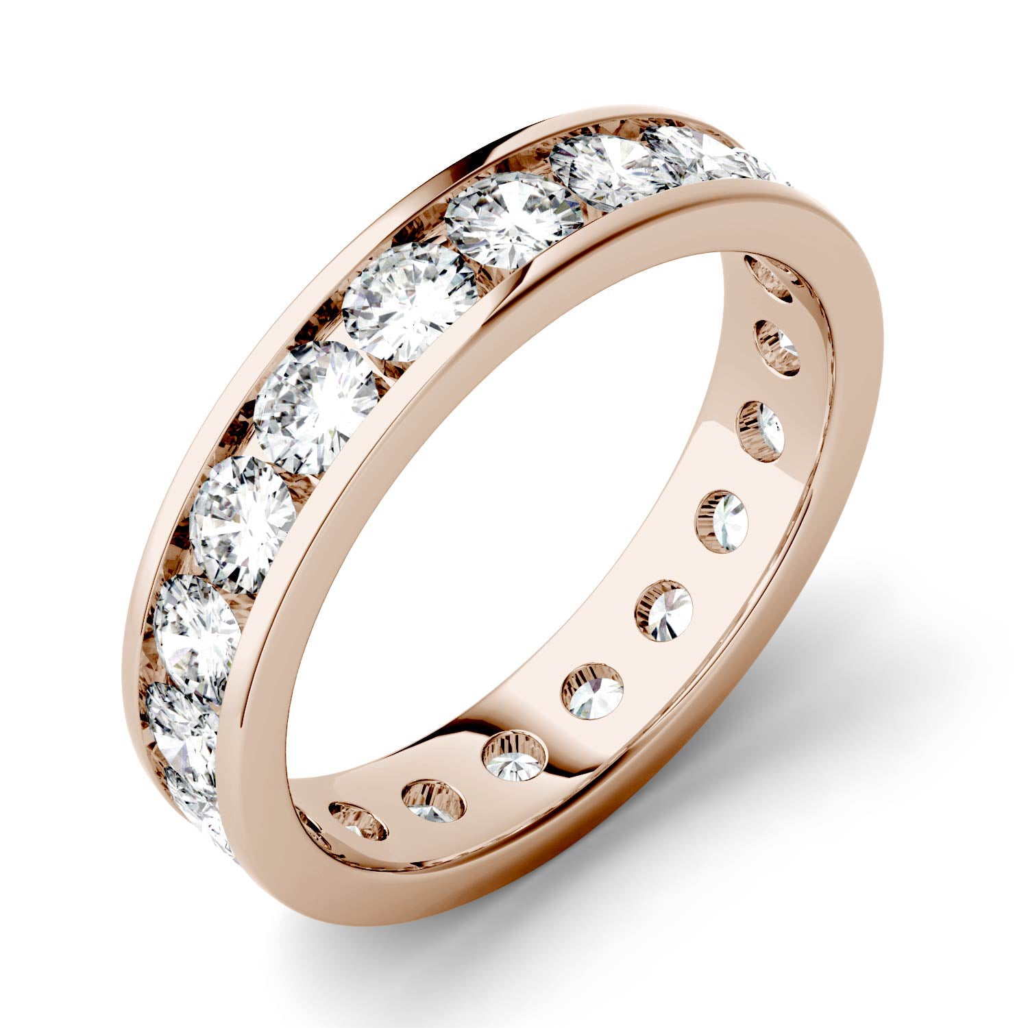 2.10 CTW DEW Round Forever One™ Moissanite Channel Set Eternity Band Ring