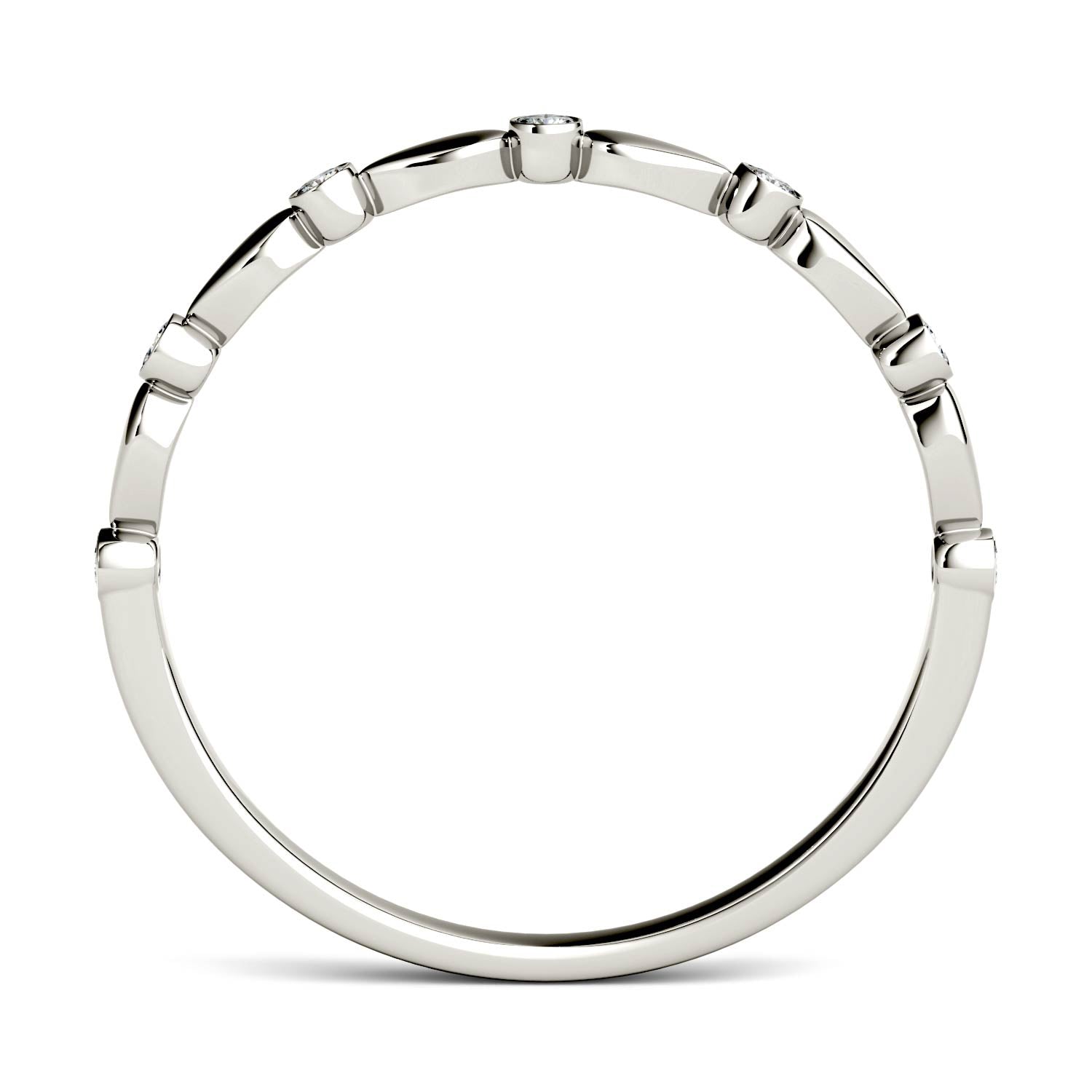 0.07 CTW DEW Round Forever One™ Moissanite Bezel Set Band Ring