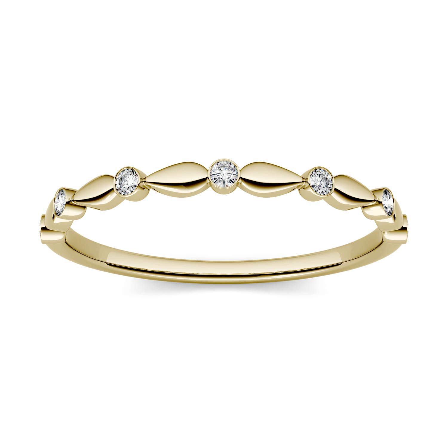 0.07 CTW DEW Round Forever One™ Moissanite Bezel Set Band Ring