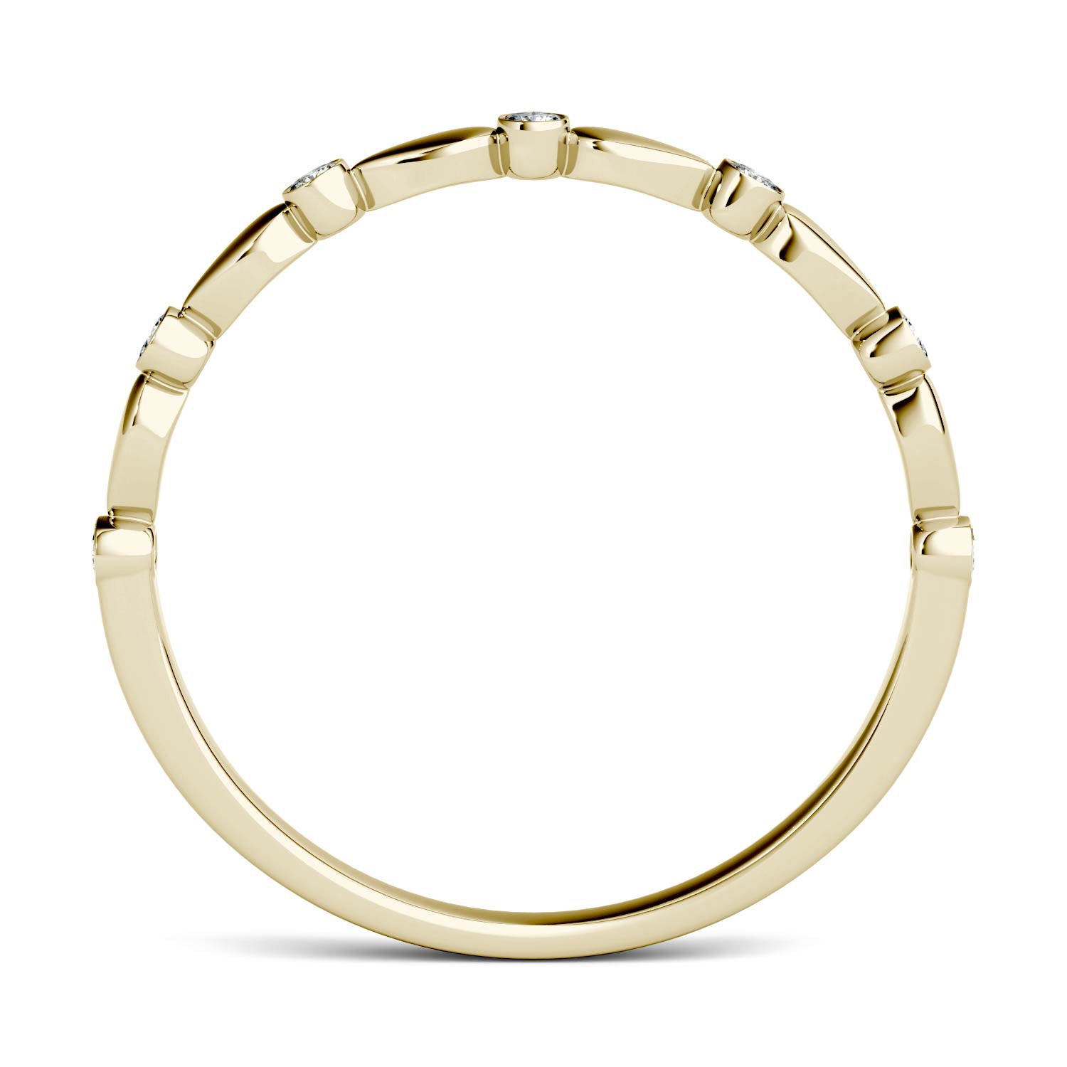 0.07 CTW DEW Round Forever One™ Moissanite Bezel Set Band Ring