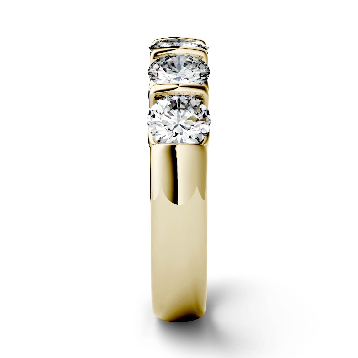 1.65 CTW DEW Round Forever One™ Moissanite Five Stone Band Ring