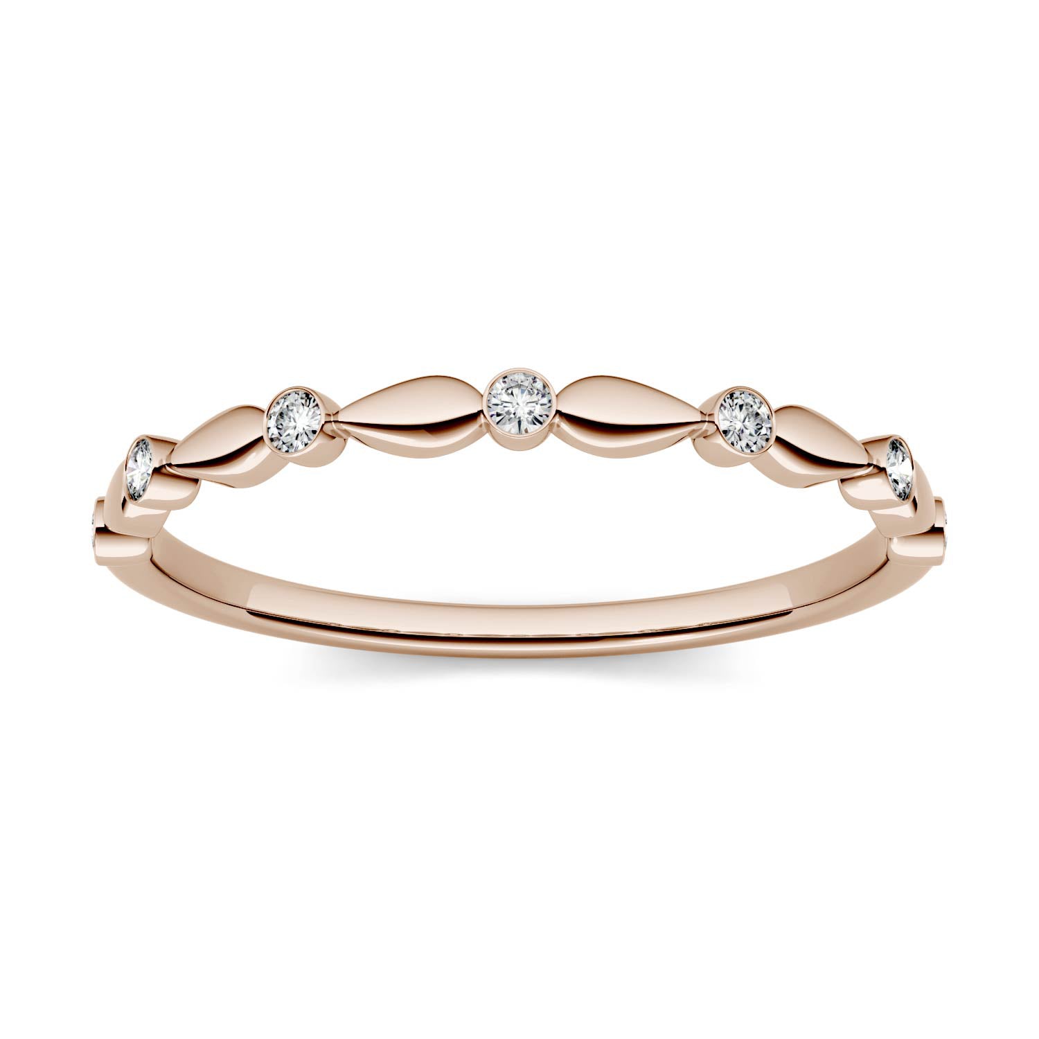 0.07 CTW DEW Round Forever One™ Moissanite Bezel Set Band Ring