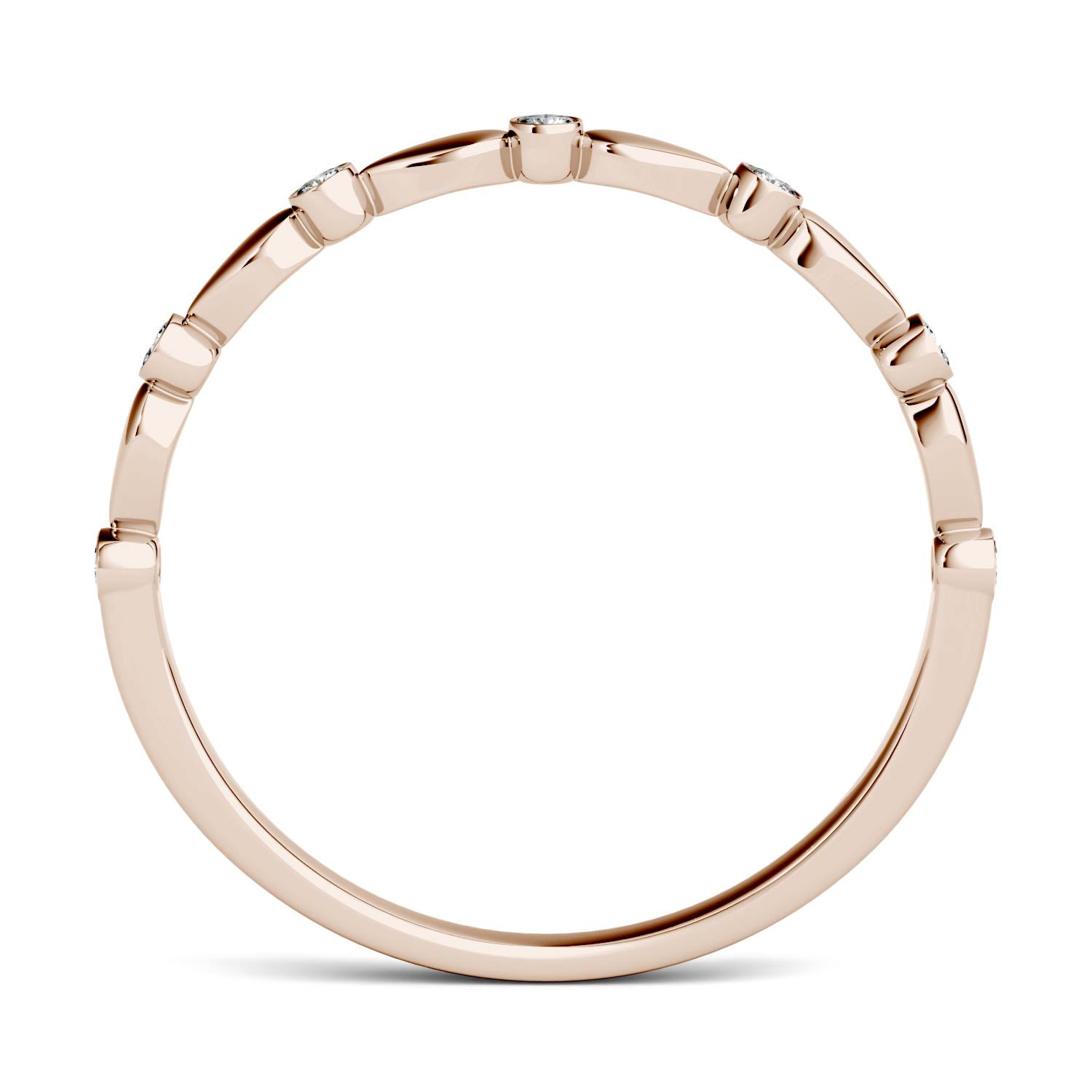 0.07 CTW DEW Round Forever One™ Moissanite Bezel Set Band Ring