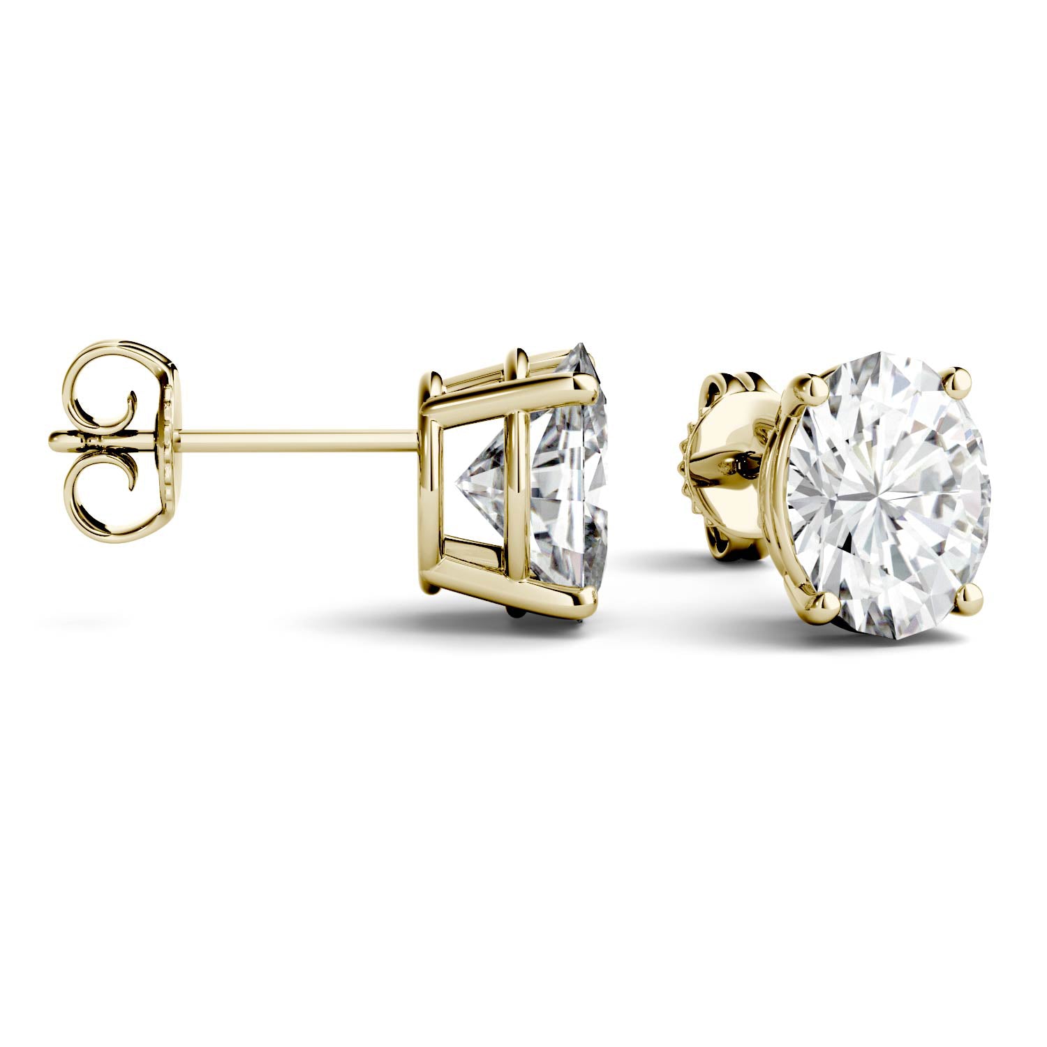 3.00 CTW DEW Oval Forever One™ Moissanite Four Prong Stud Earrings