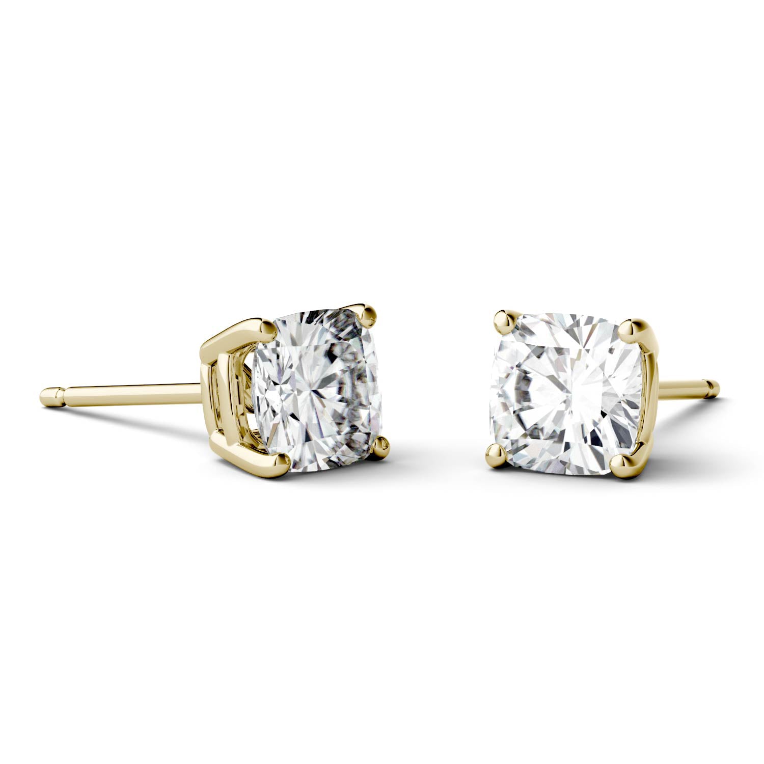 1.00 CTW DEW Cushion Forever One™ Moissanite Four Prong Stud Earrings