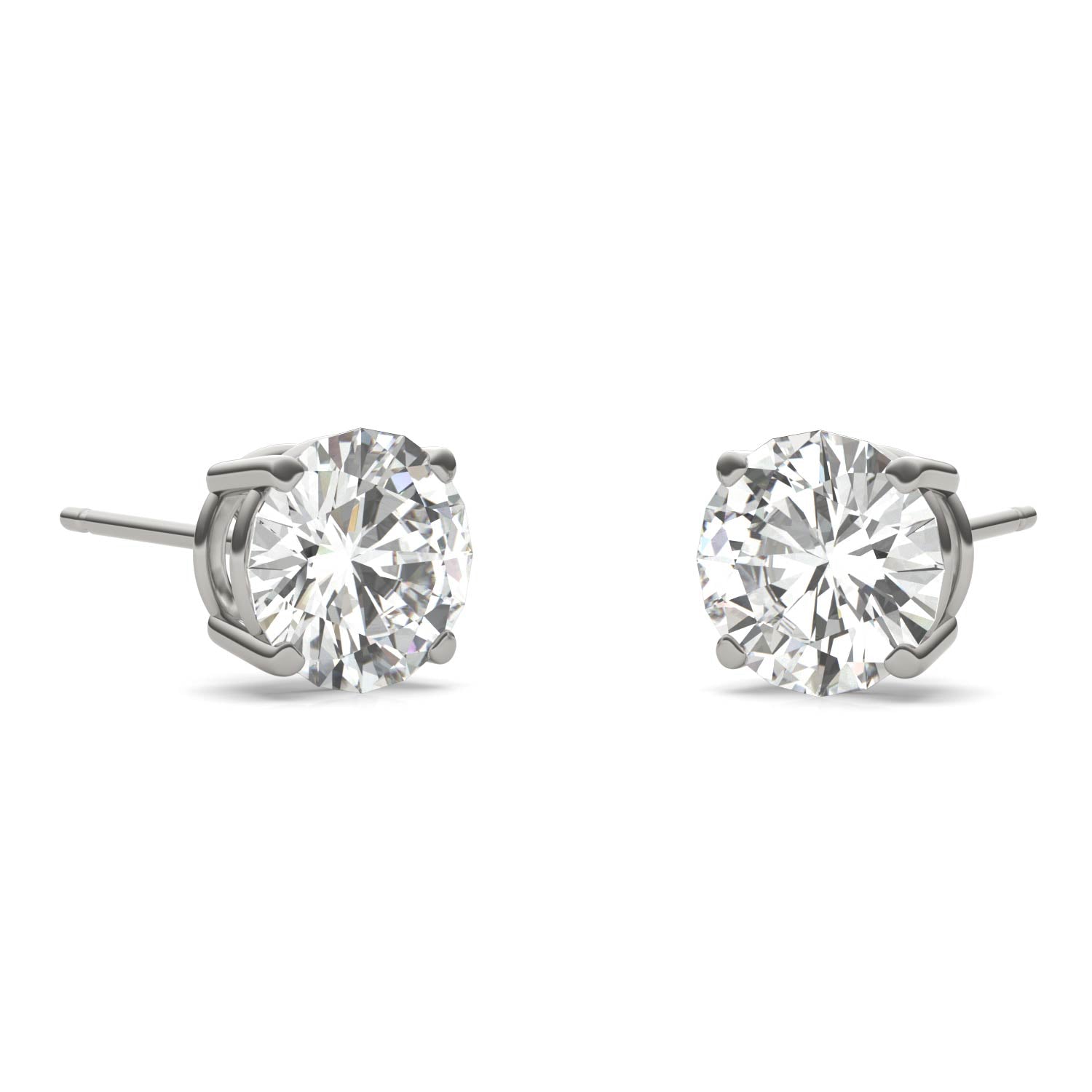 2.00 CTW DEW Round Forever One™ Moissanite Four Prong Stud Earrings