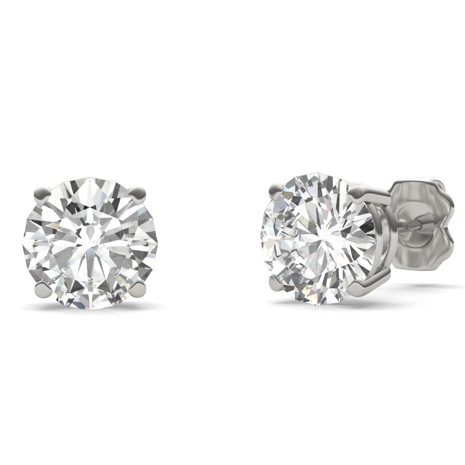 3.00 CTW DEW Round Forever One™ Moissanite Four Prong Stud Earrings