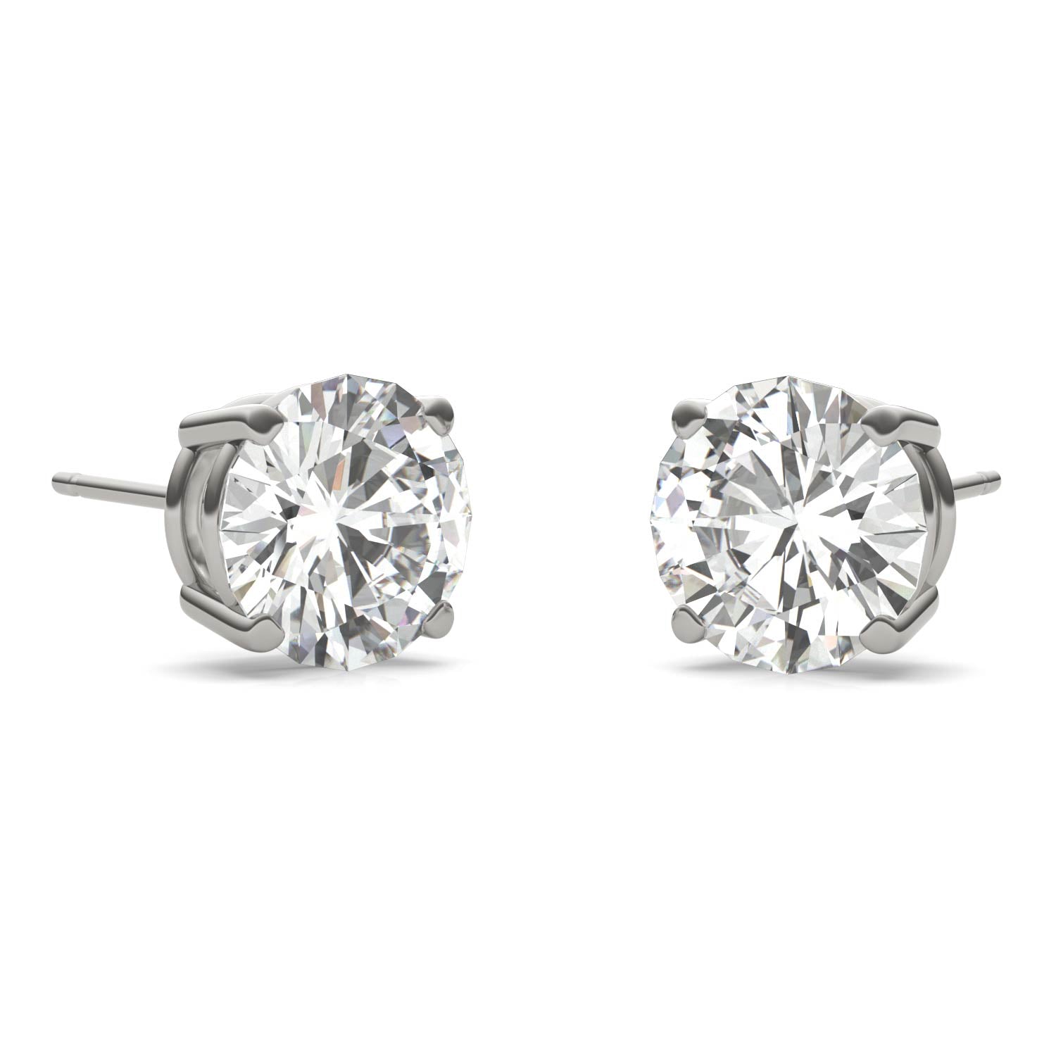 3.00 CTW DEW Round Forever One™ Moissanite Four Prong Stud Earrings