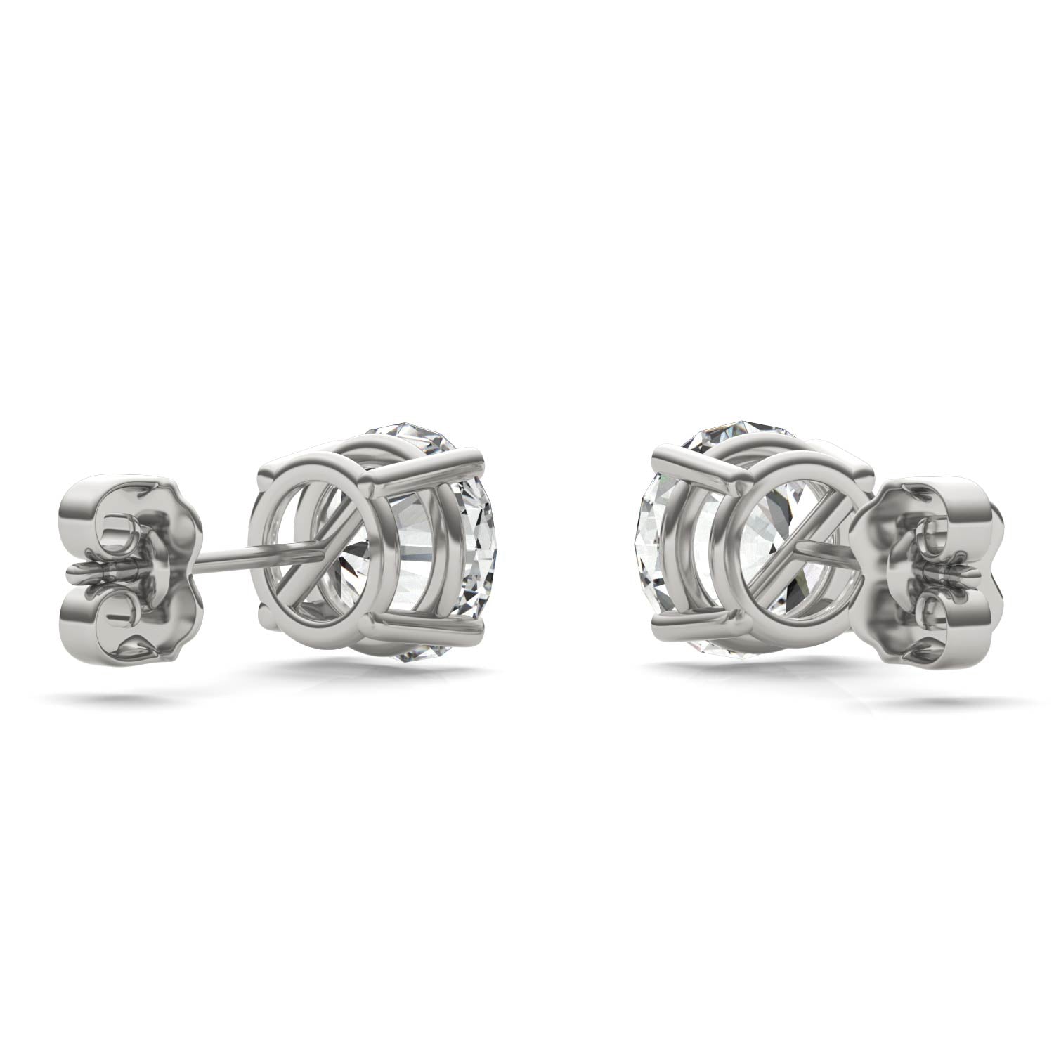 3.00 CTW DEW Round Forever One™ Moissanite Four Prong Stud Earrings