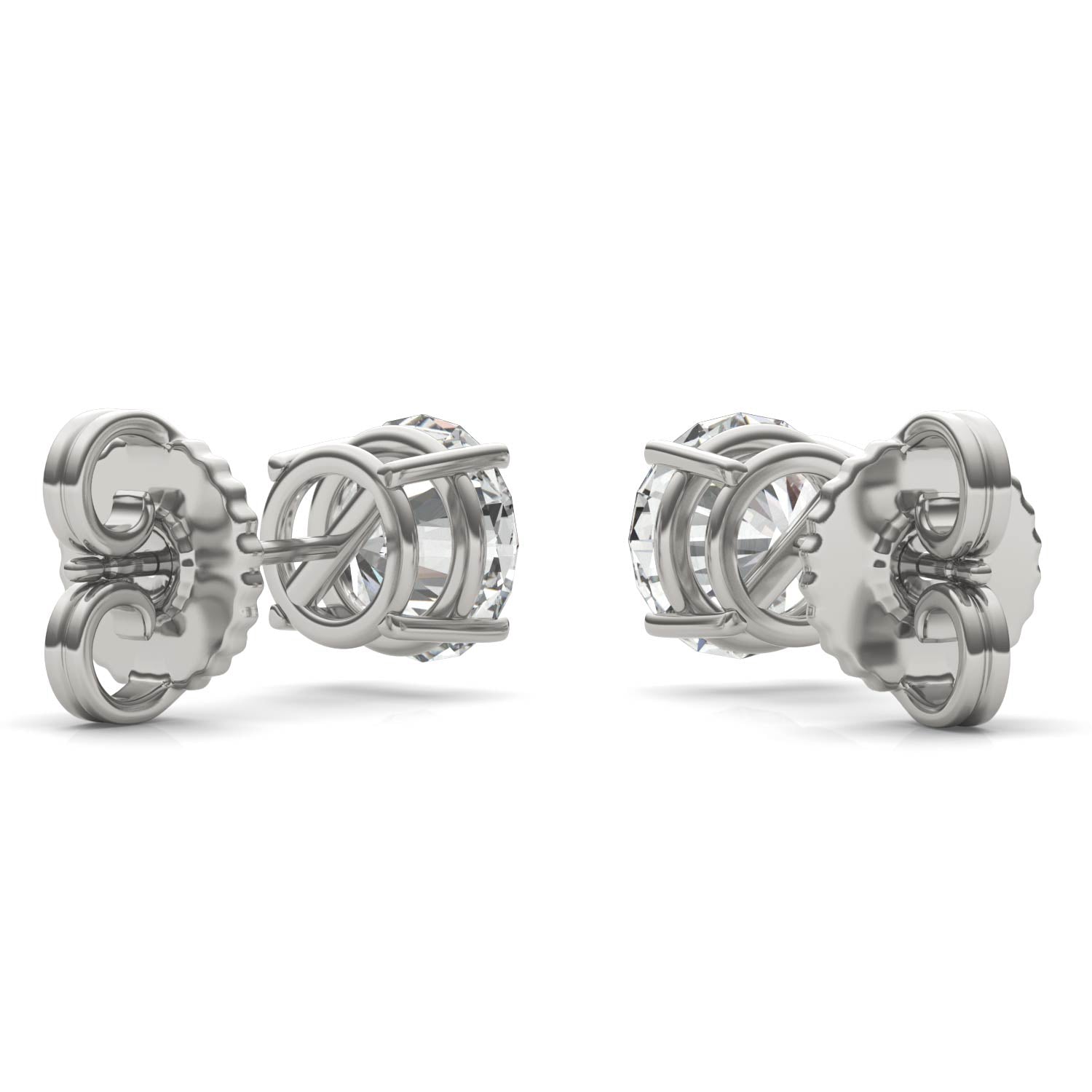 3.80 CTW DEW Round Forever One™ Moissanite Four Prong Stud Earrings