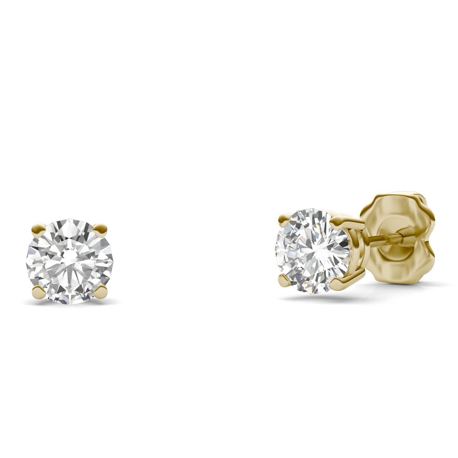 1.00 CTW DEW Round Forever One™ Moissanite Four Prong Stud Earrings