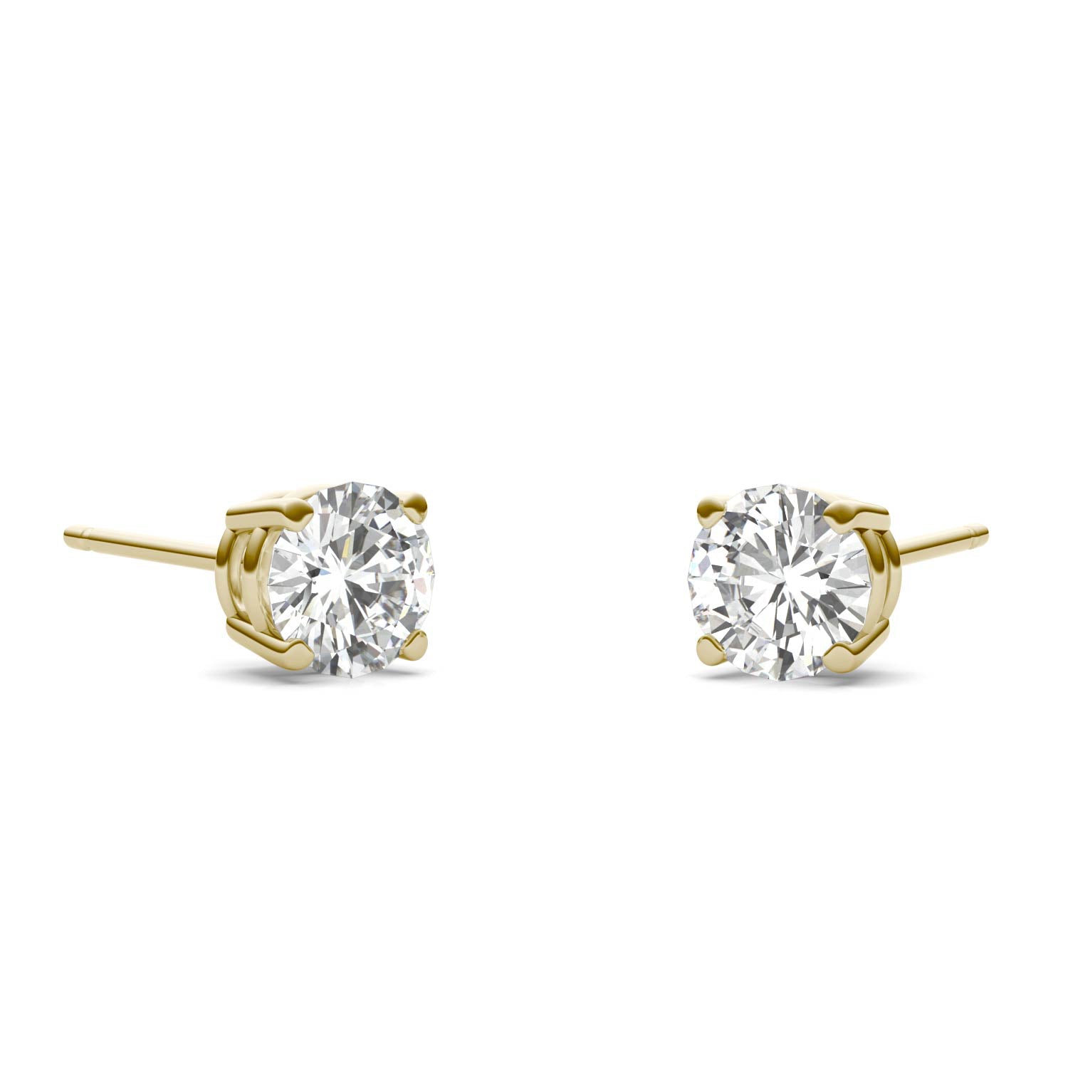 1.00 CTW DEW Round Forever One™ Moissanite Four Prong Stud Earrings