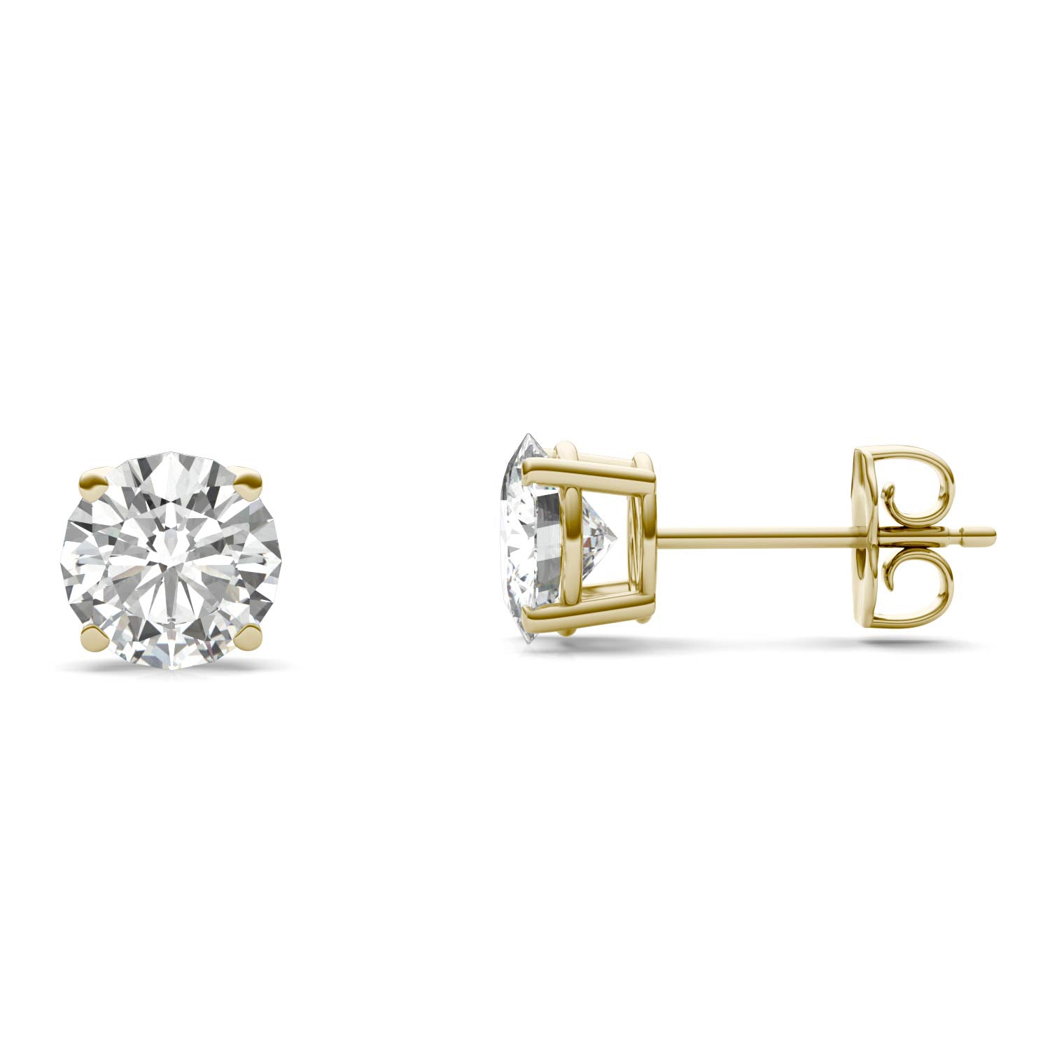 2.00 CTW DEW Round Forever One™ Moissanite Four Prong Stud Earrings