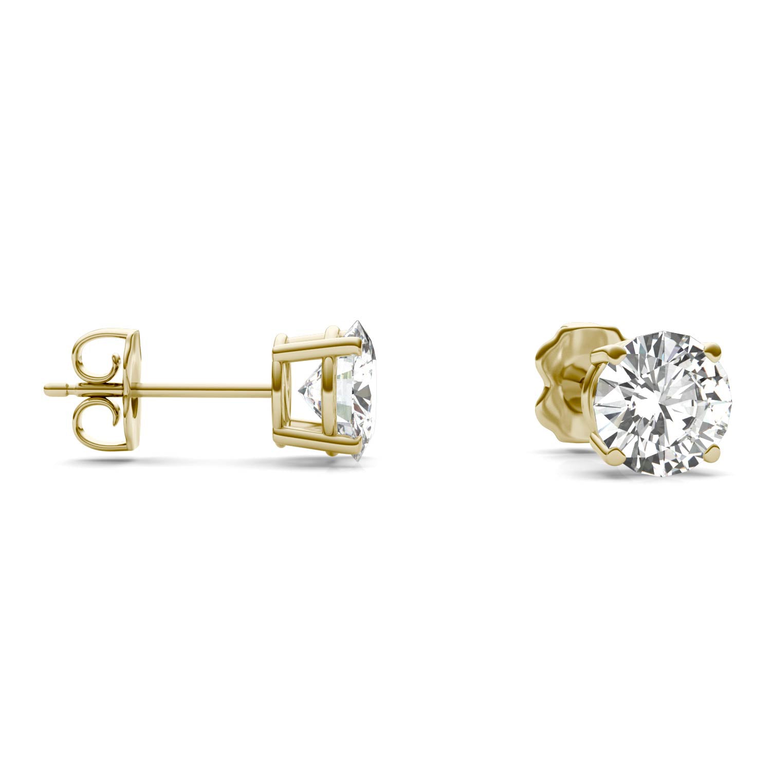 2.00 CTW DEW Round Forever One™ Moissanite Four Prong Stud Earrings