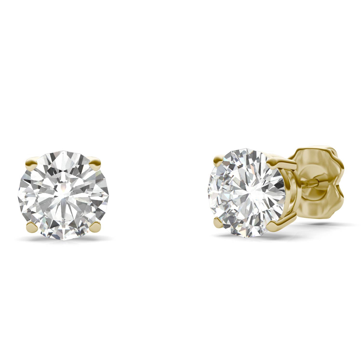 2.00 CTW DEW Round Forever One™ Moissanite Four Prong Stud Earrings