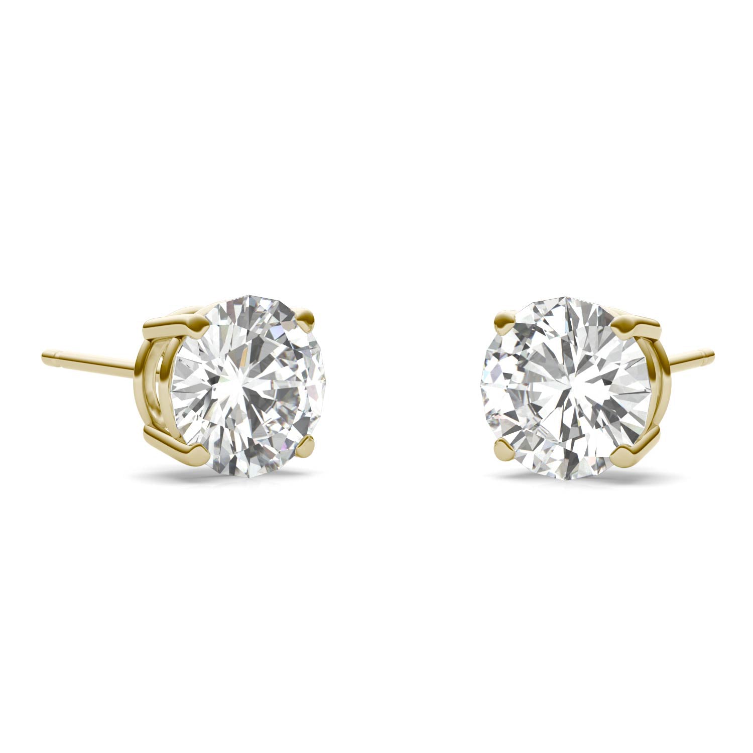 2.00 CTW DEW Round Forever One™ Moissanite Four Prong Stud Earrings