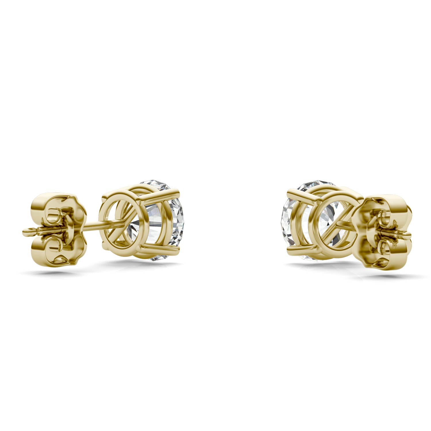 2.00 CTW DEW Round Forever One™ Moissanite Four Prong Stud Earrings