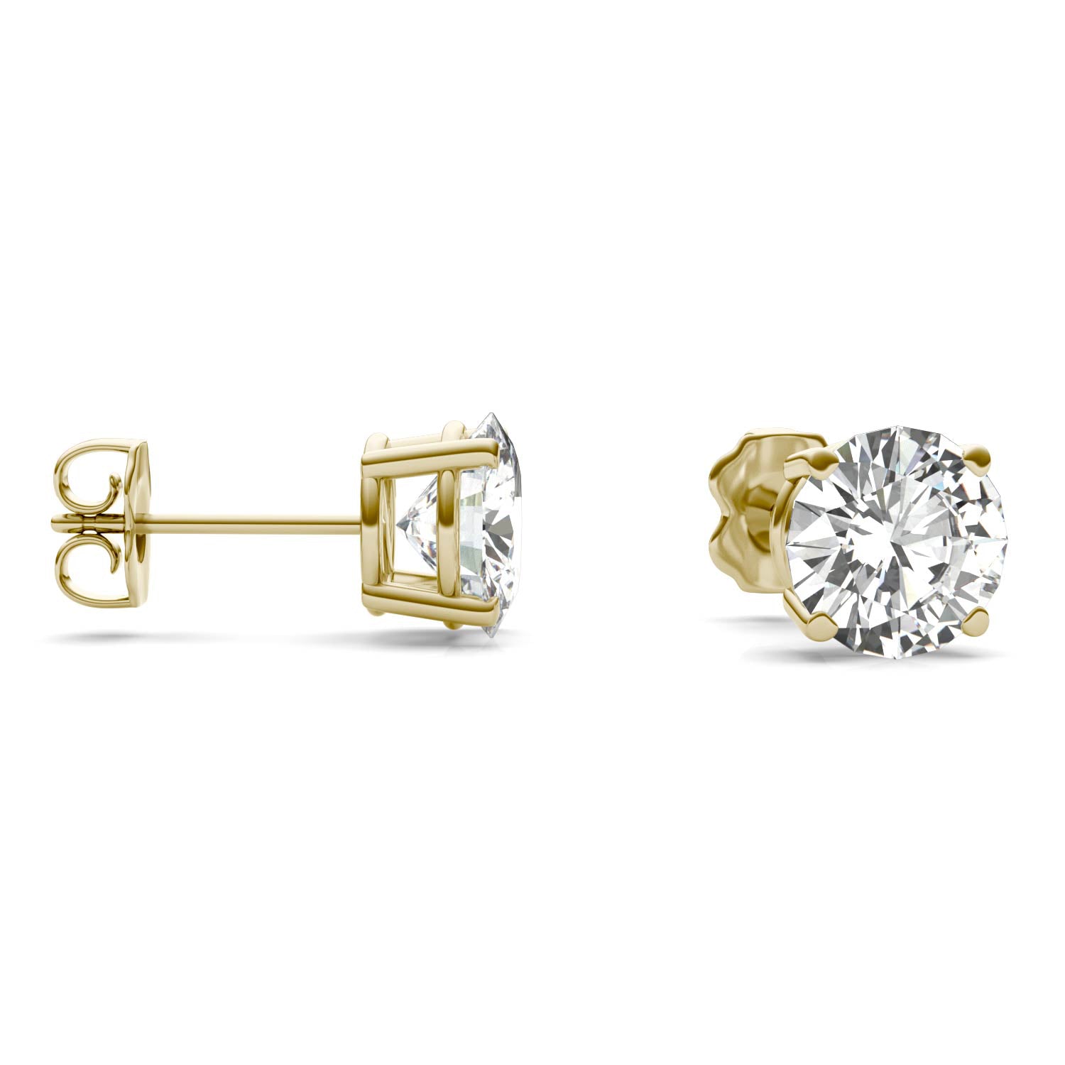 3.00 CTW DEW Round Forever One™ Moissanite Four Prong Stud Earrings