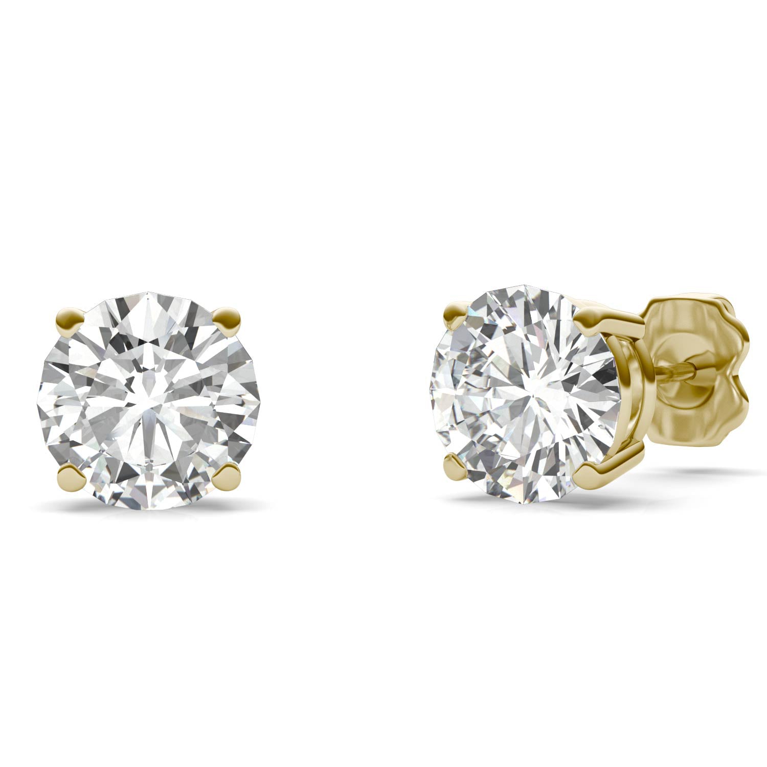 3 CTW DEW Round Forever One™ Moissanite Four Prong Stud Earrings