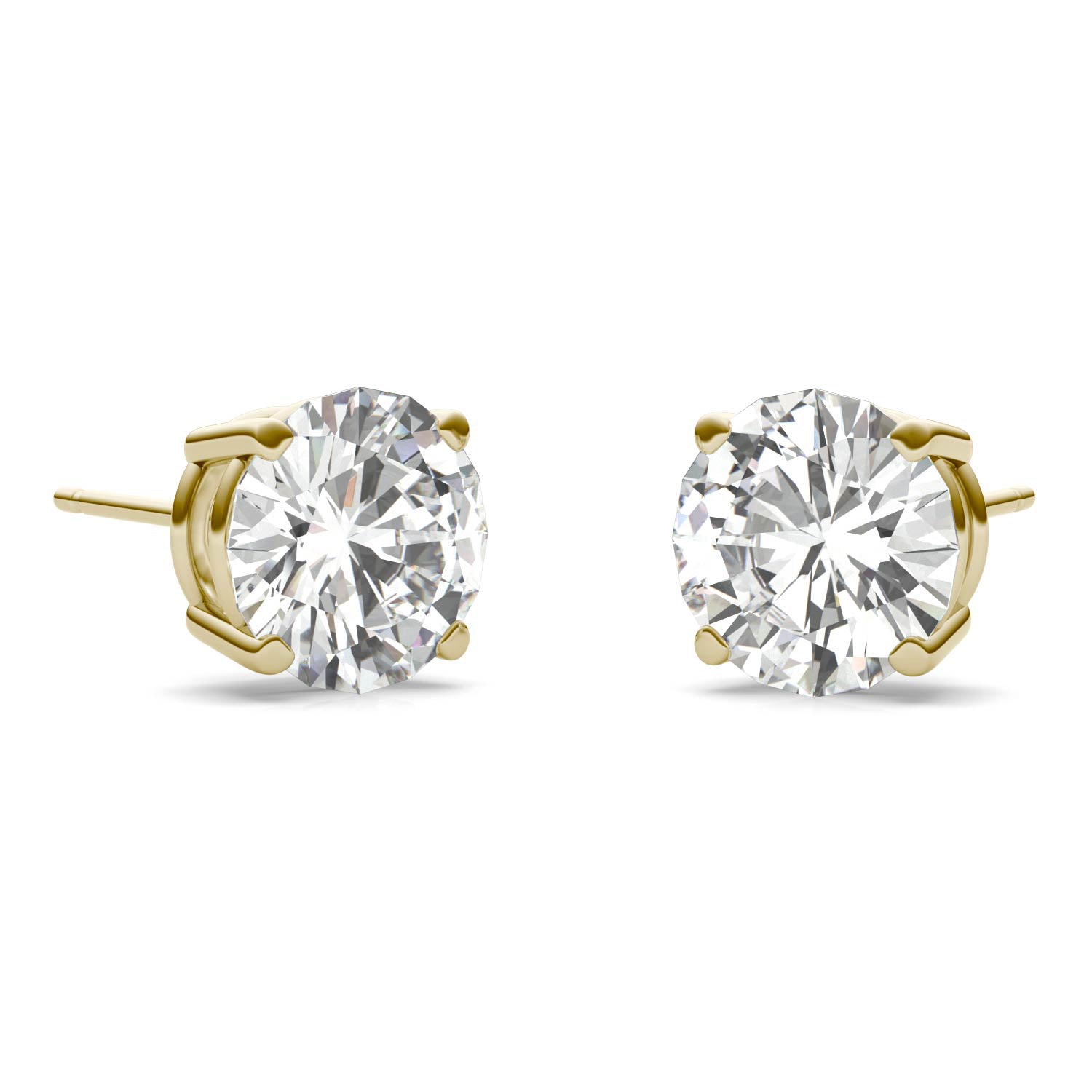 3.00 CTW DEW Round Forever One™ Moissanite Four Prong Stud Earrings