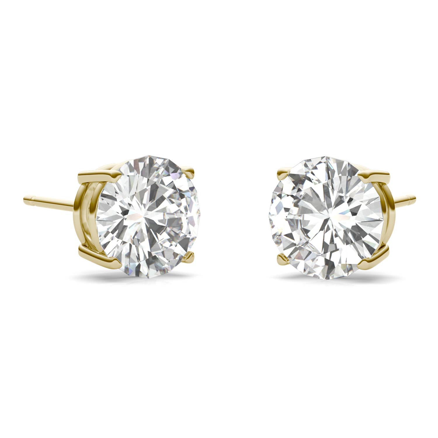 3.80 CTW DEW Round Forever One™ Moissanite Four Prong Stud Earrings