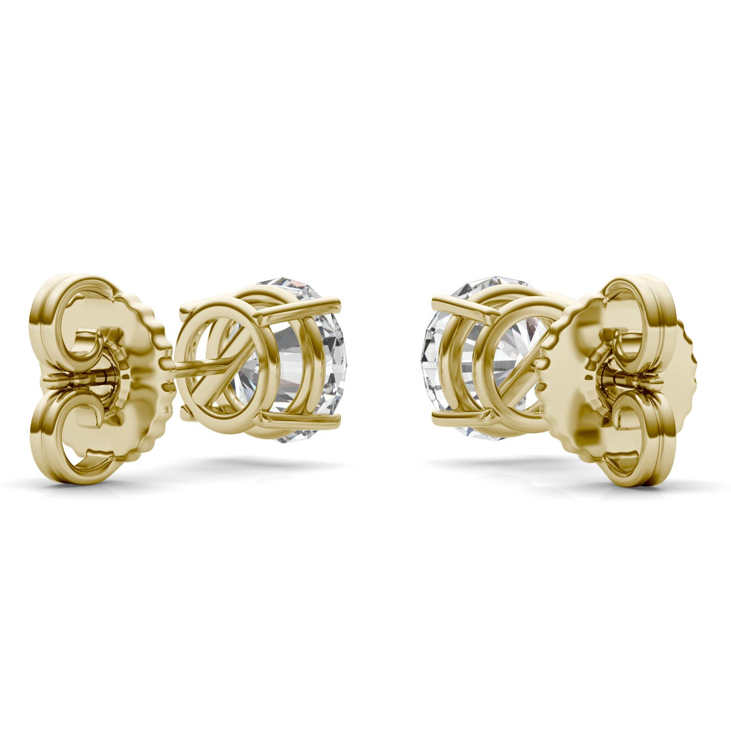 3.80 CTW DEW Round Forever One™ Moissanite Four Prong Stud Earrings