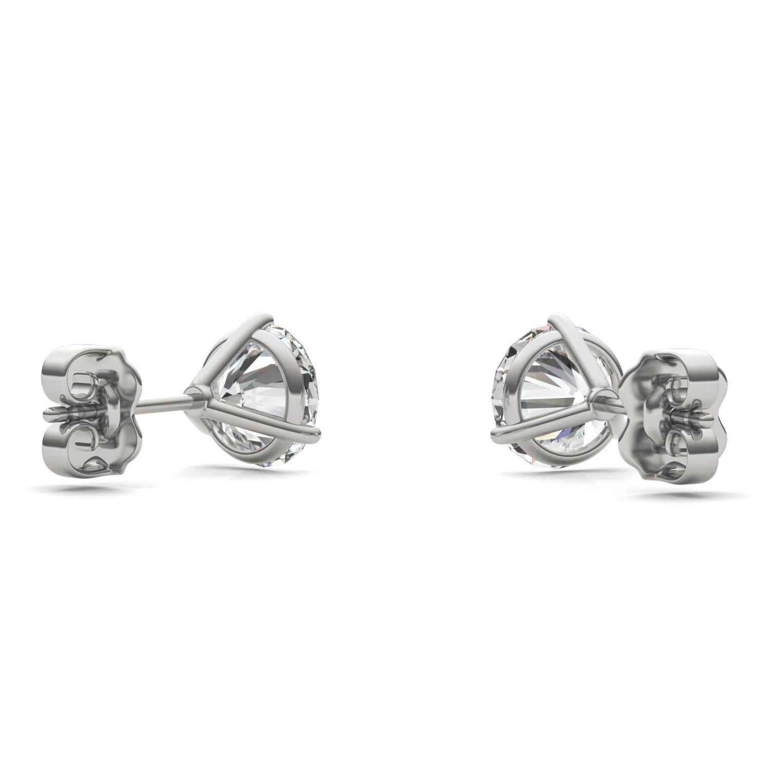 3.00 CTW DEW Round Forever One Moissanite Three Prong Martini Stud Earrings