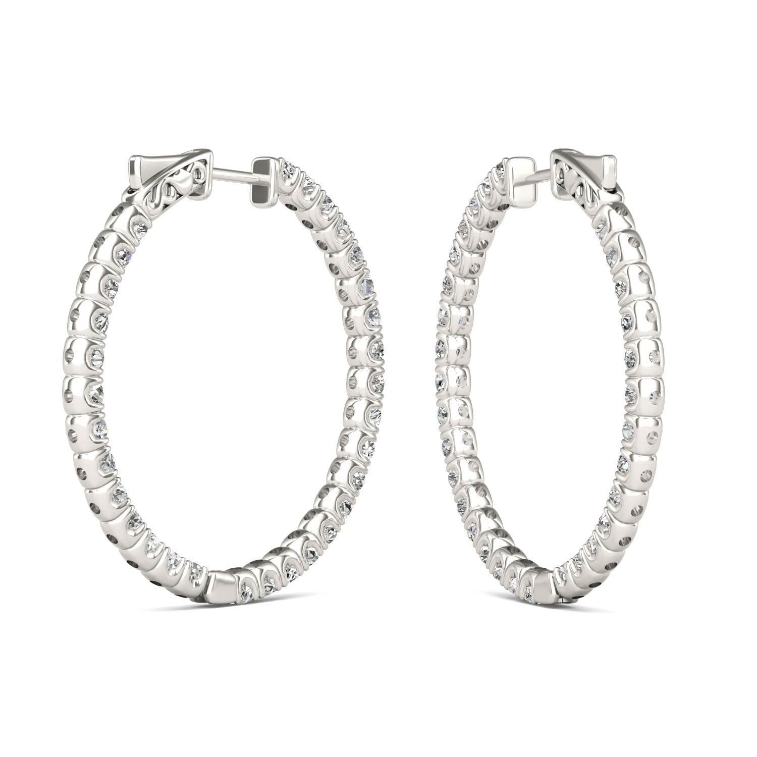 3.72 CTW DEW Round Forever One™ Moissanite Hoop Earrings