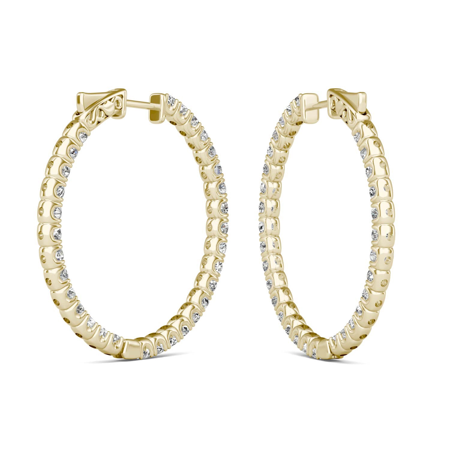 3.72 CTW DEW Round Forever One™ Moissanite Hoop Earrings