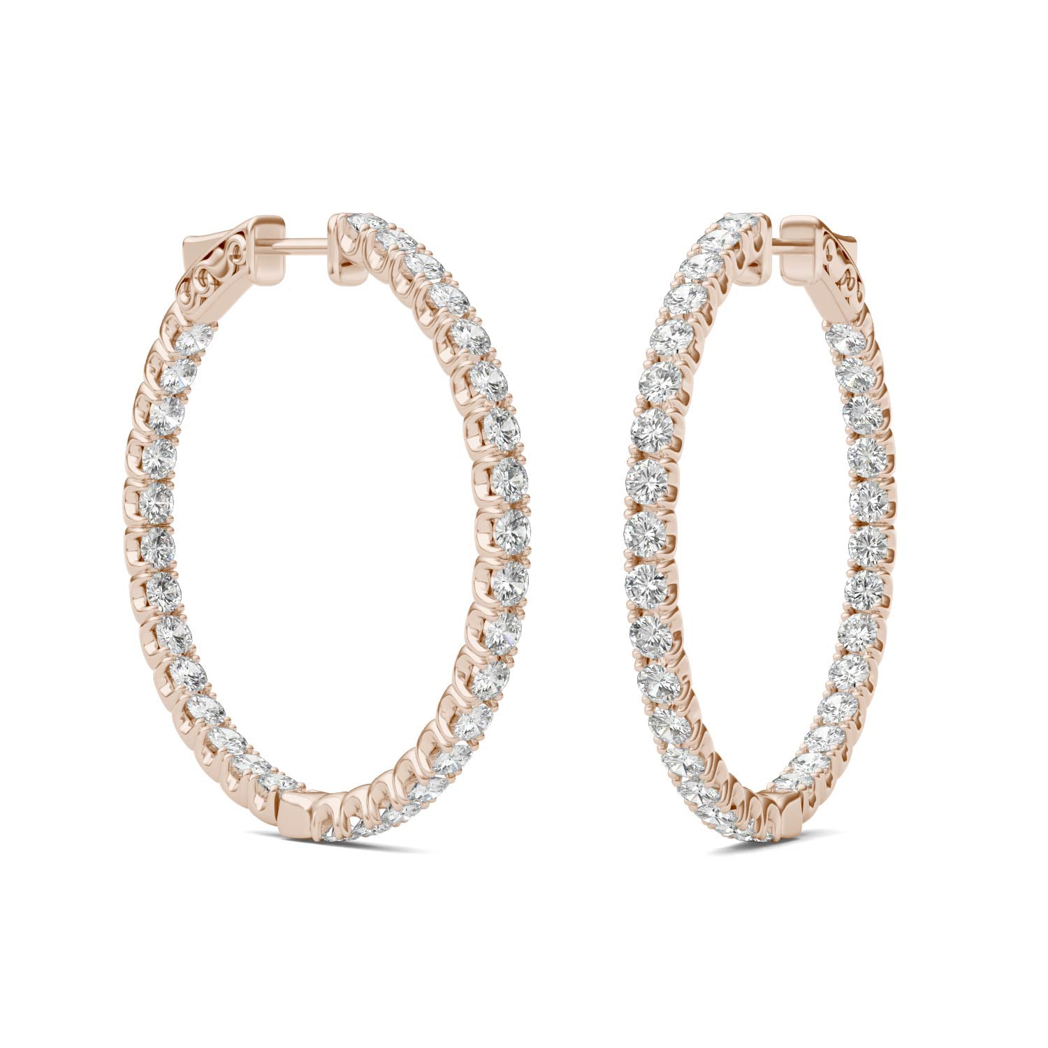 3.72 CTW DEW Round Forever One™ Moissanite Hoop Earrings
