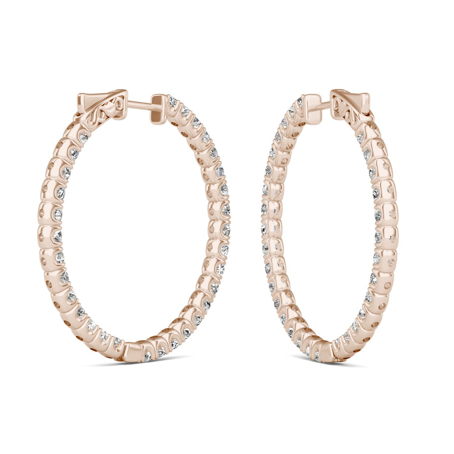 3.72 CTW DEW Round Forever One™ Moissanite Hoop Earrings
