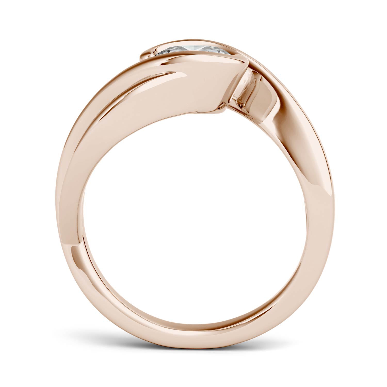 1.10 CTW DEW Cushion Forever One™ Moissanite Swirl Bypass Solitaire Ring